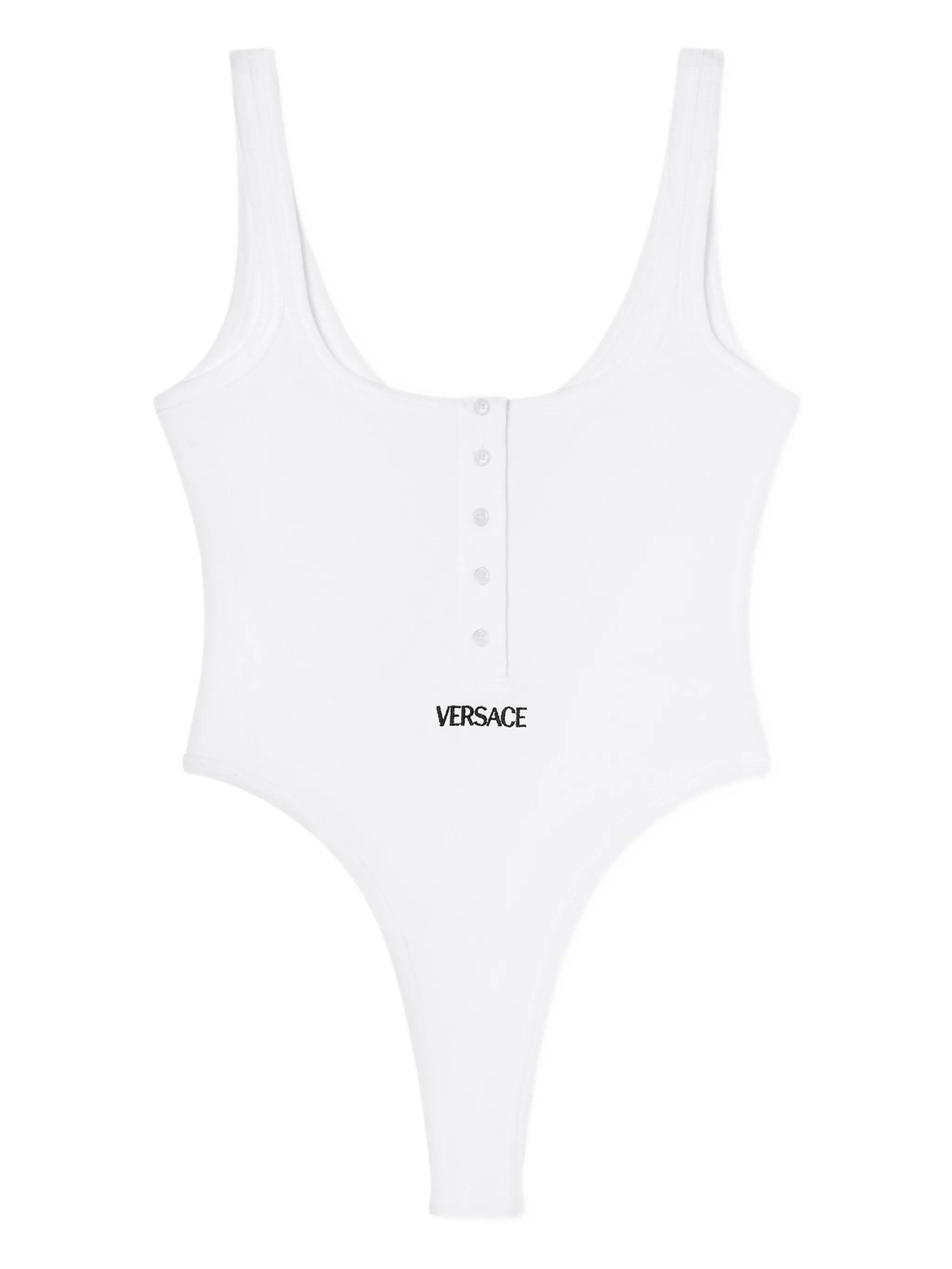 logo-embroidery ribbed bodysuit