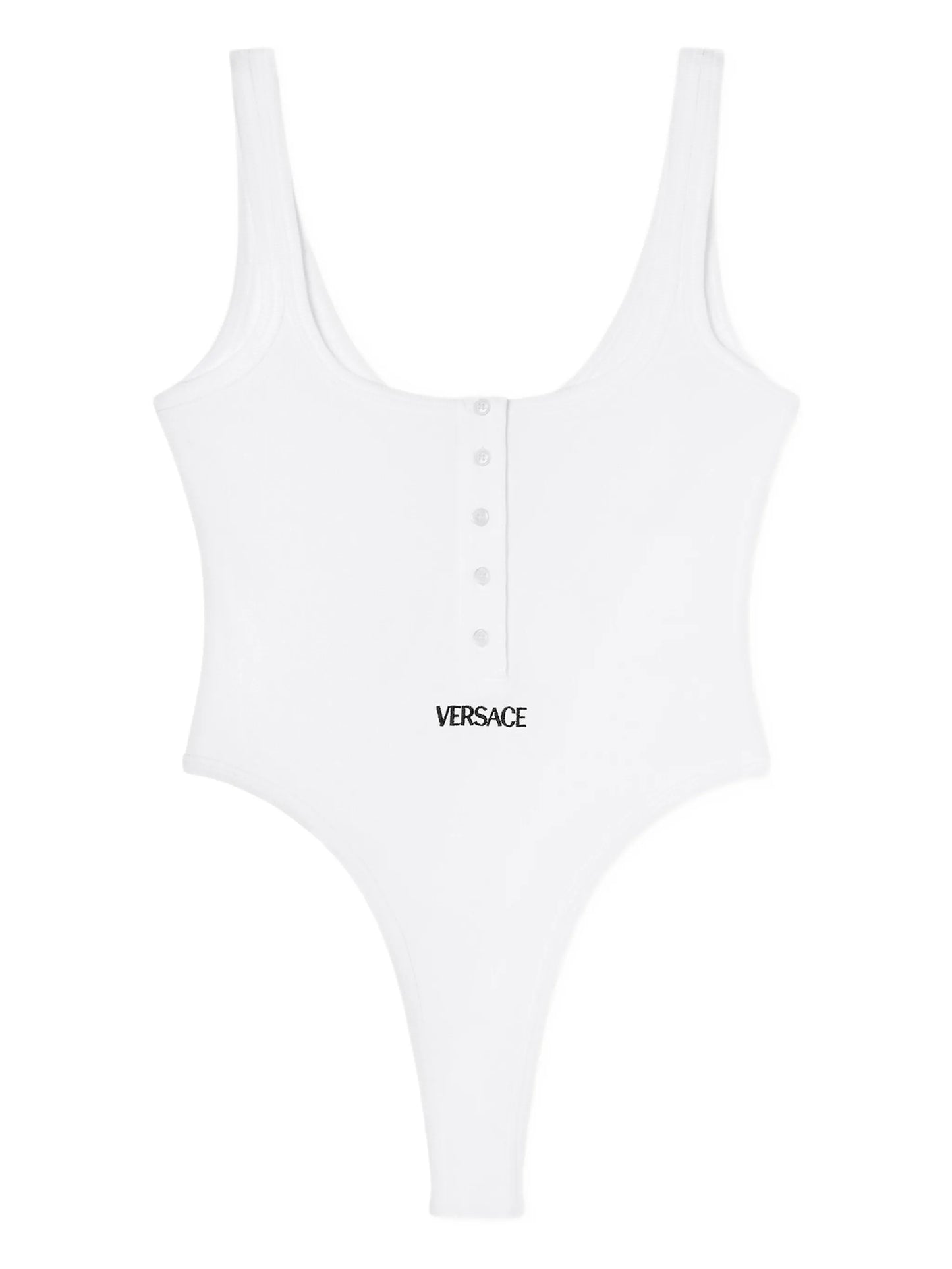 logo-embroidery ribbed bodysuit