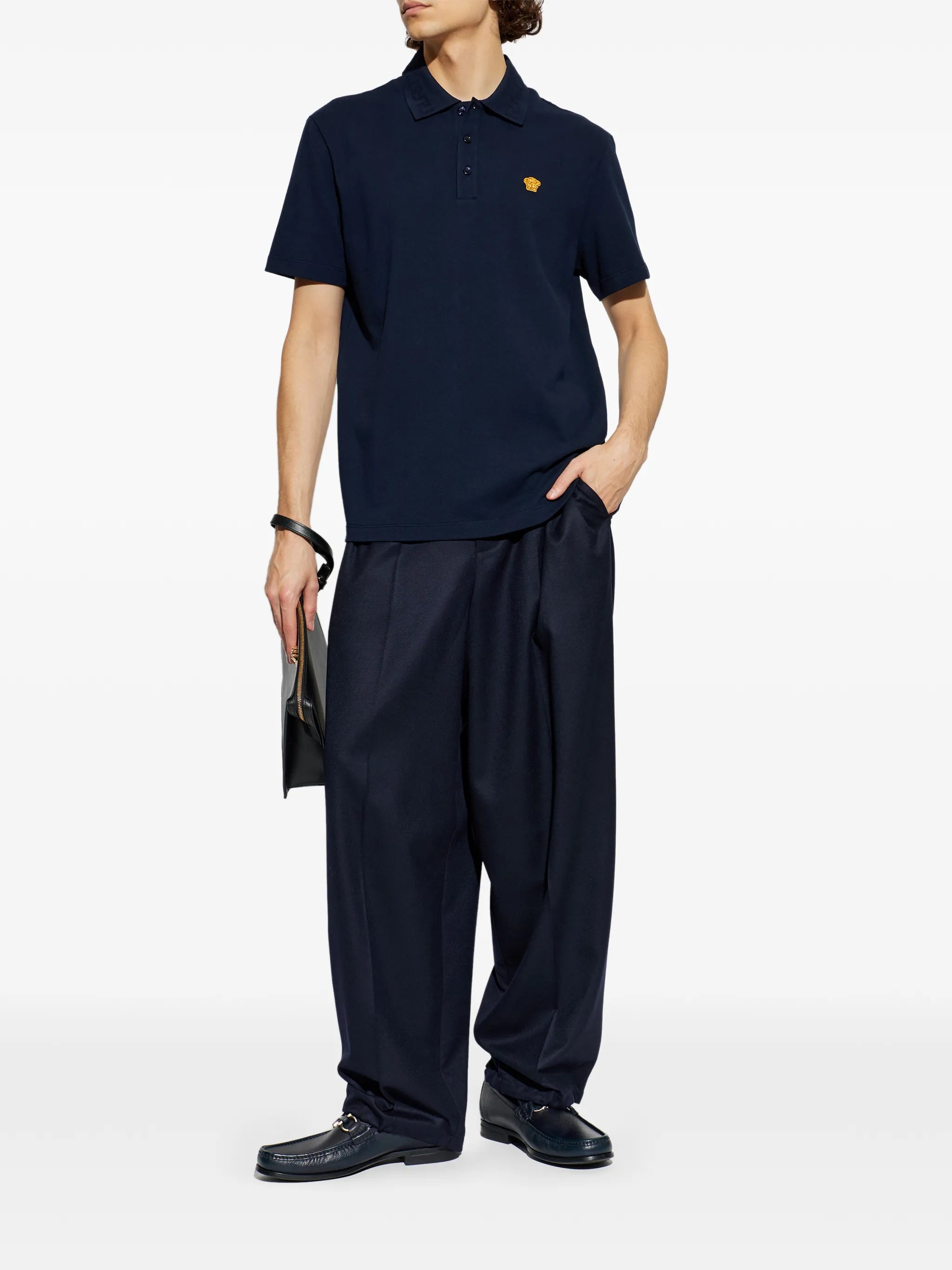 Medusa Head-appliqué polo shirt