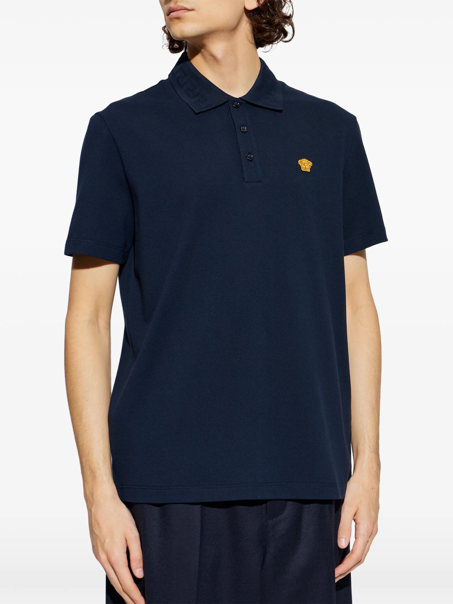 Medusa Head-appliqué polo shirt