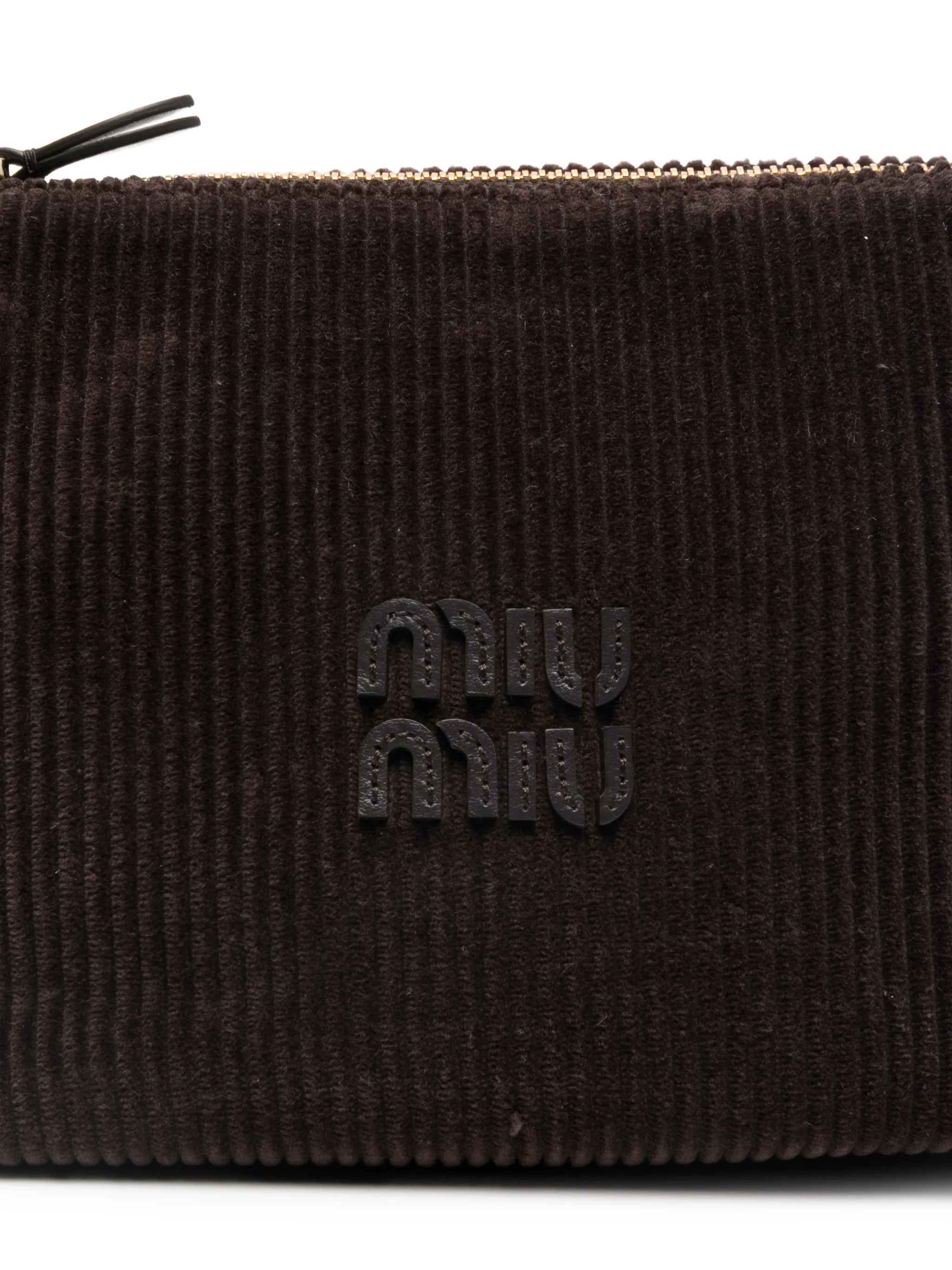 corduroy logo shoulder bag