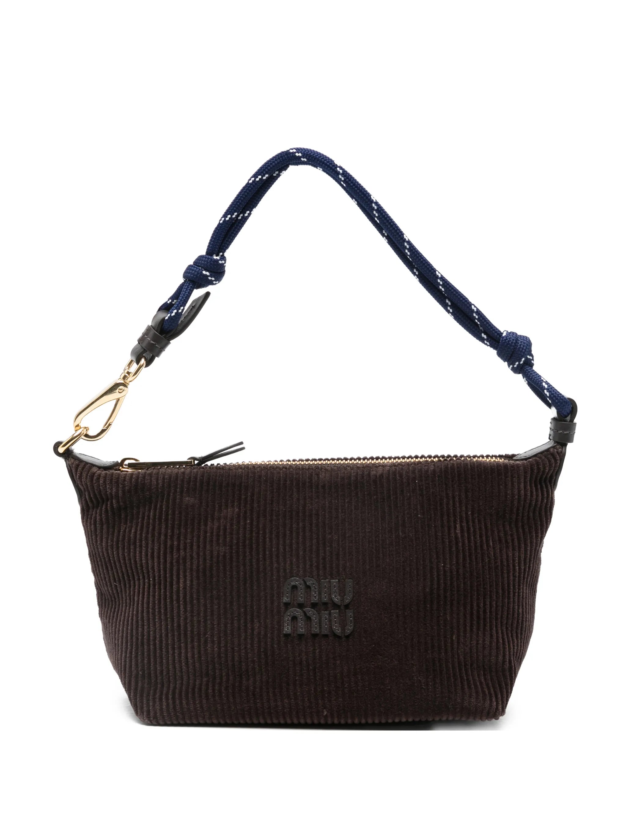 corduroy logo shoulder bag