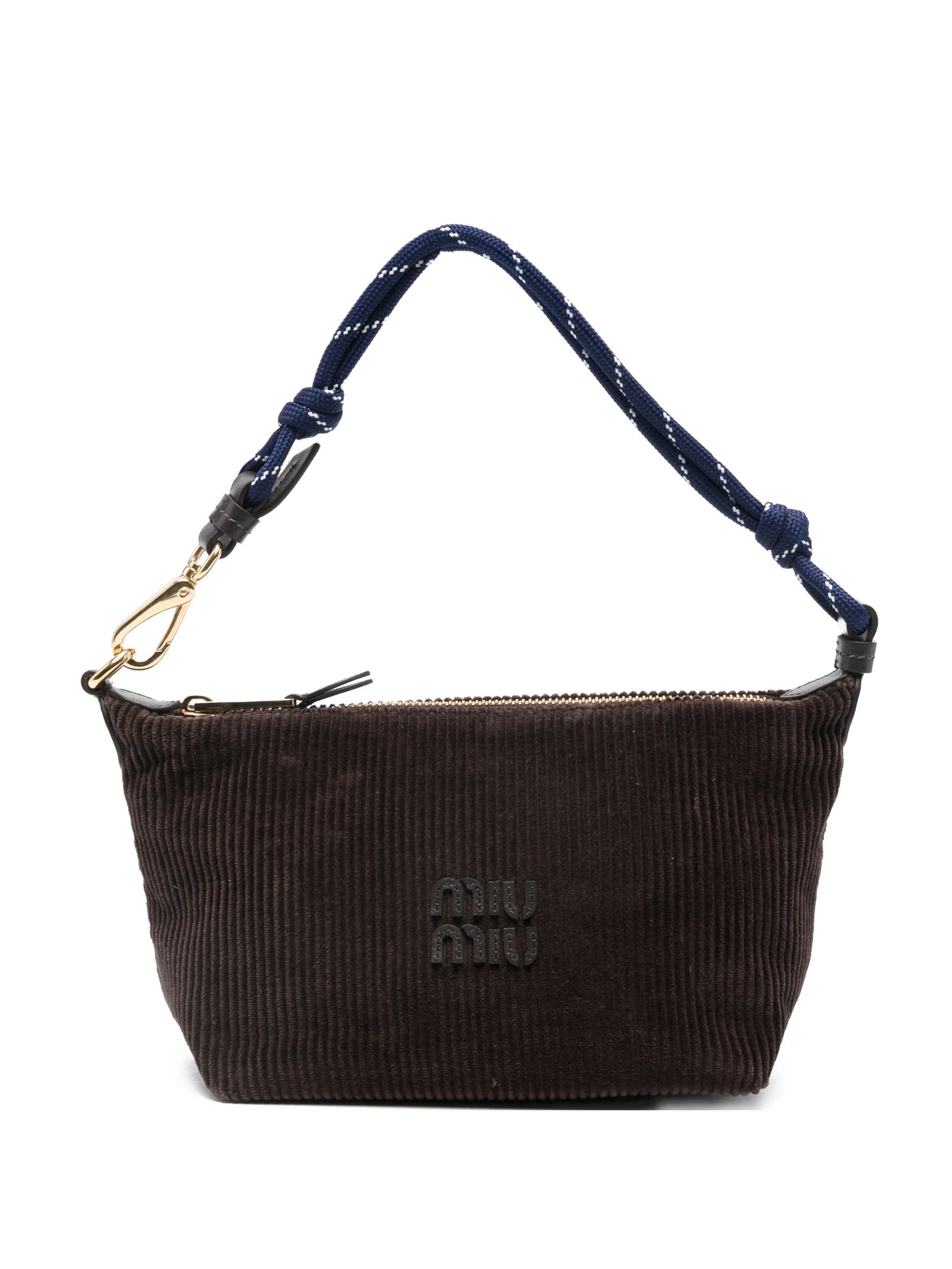 corduroy logo shoulder bag