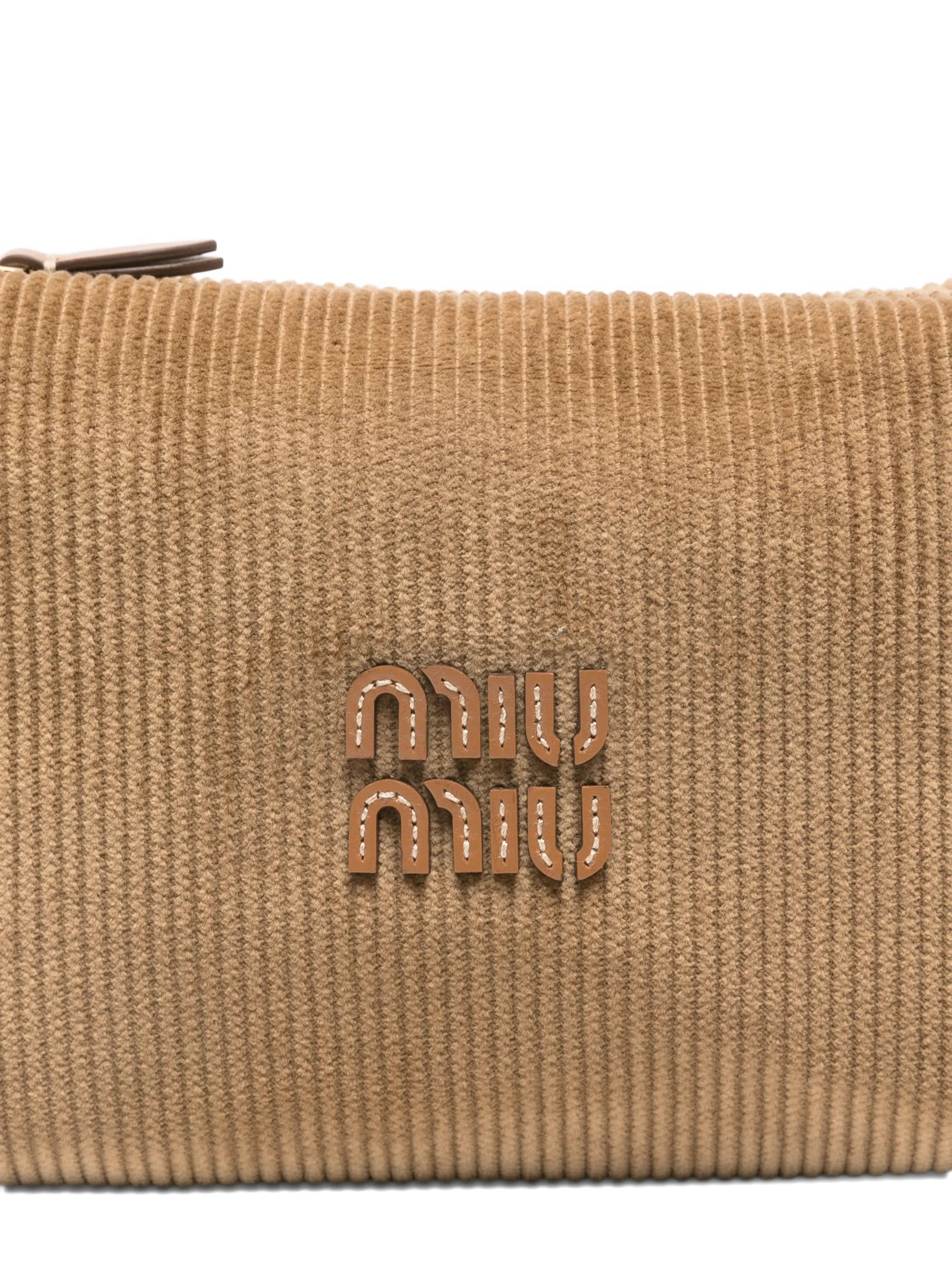 corduroy logo shoulder bag