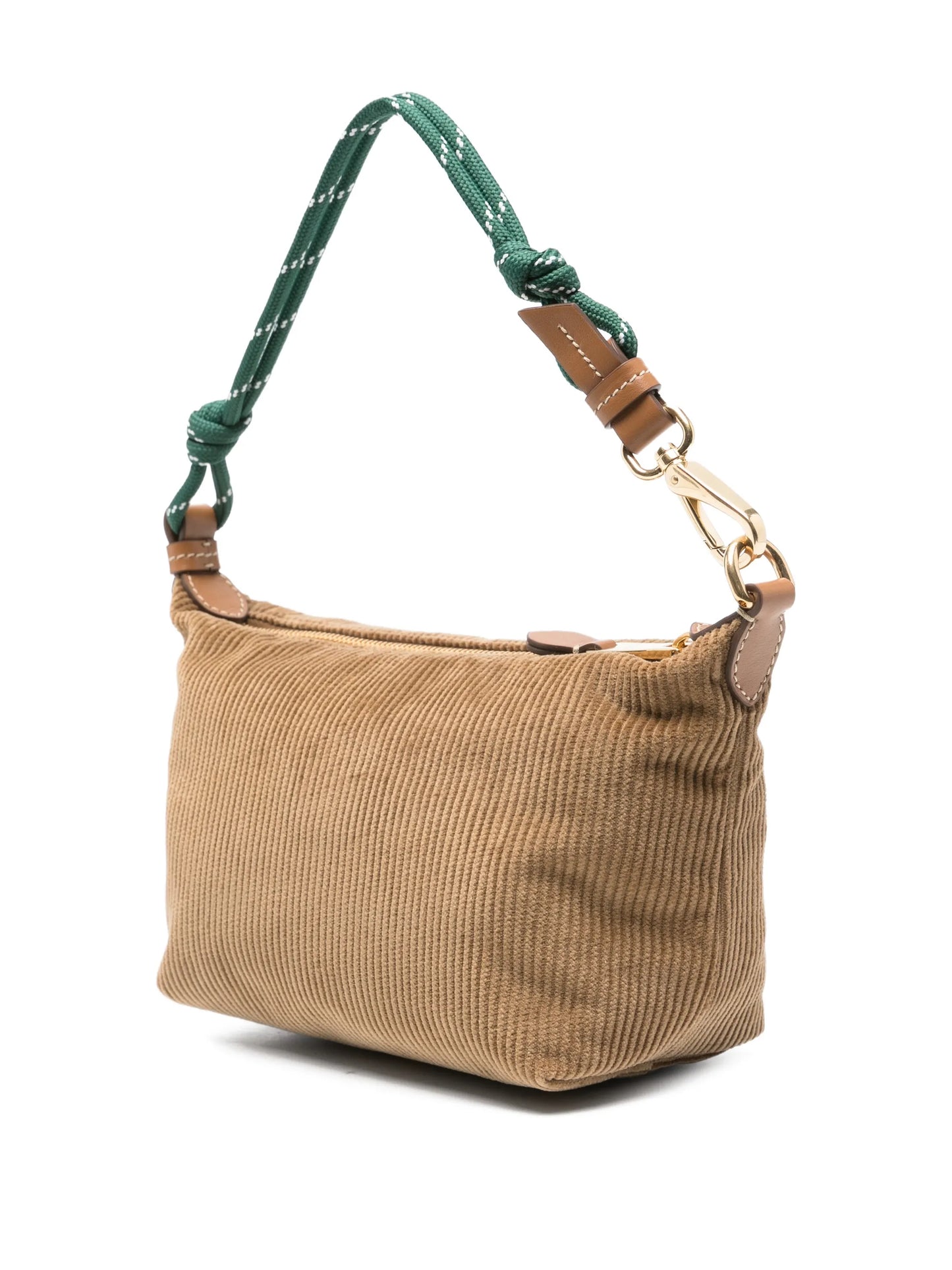 corduroy logo shoulder bag