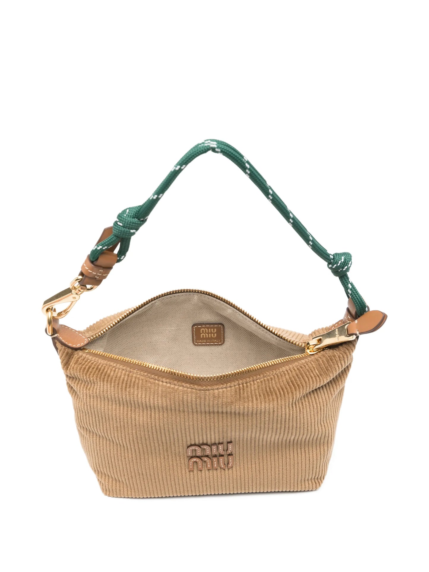 corduroy logo shoulder bag