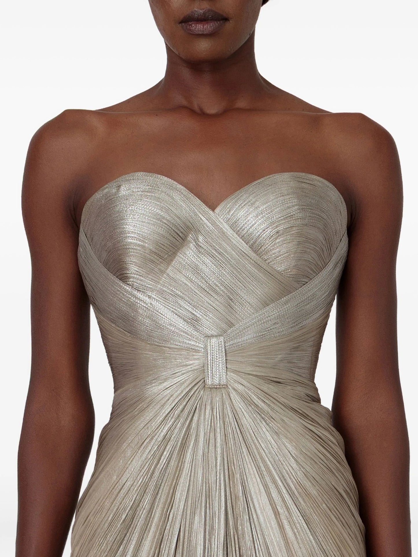 Iolanda strapless-pleated maxi dress