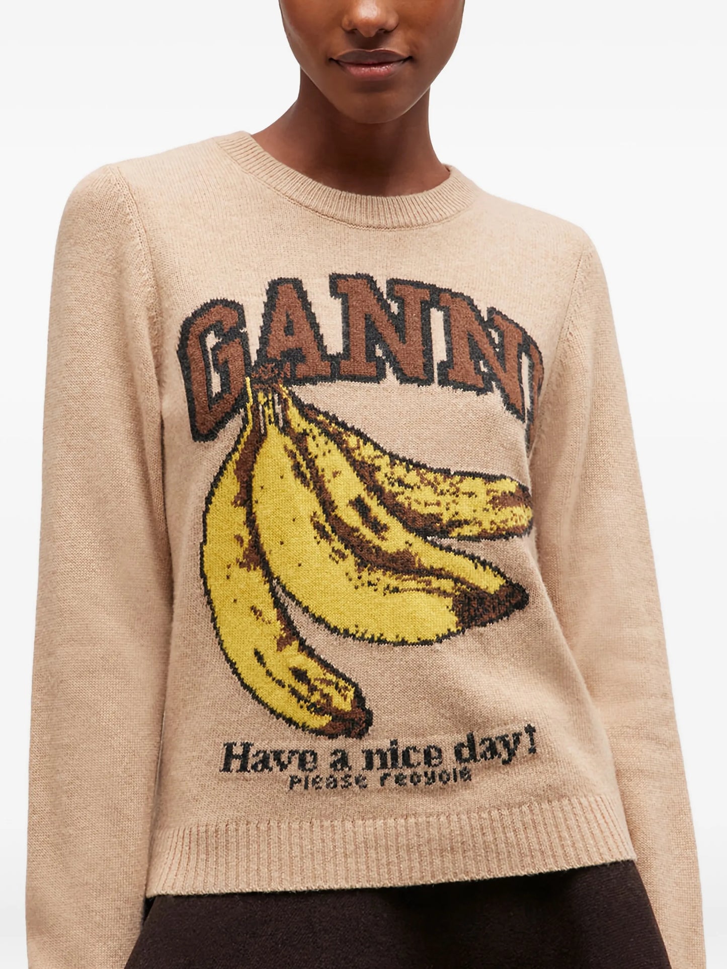 patterned-jacquard sweater