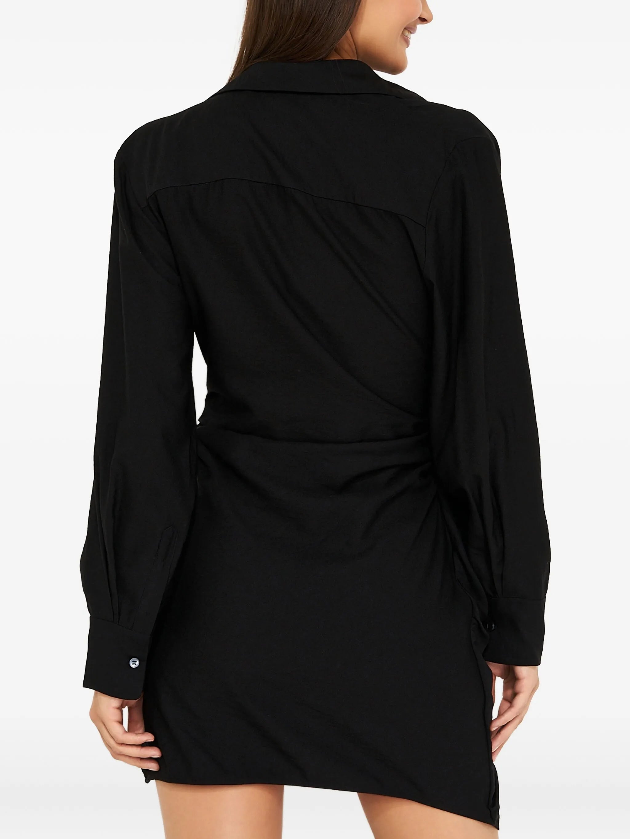 draped asymmetric mini dress