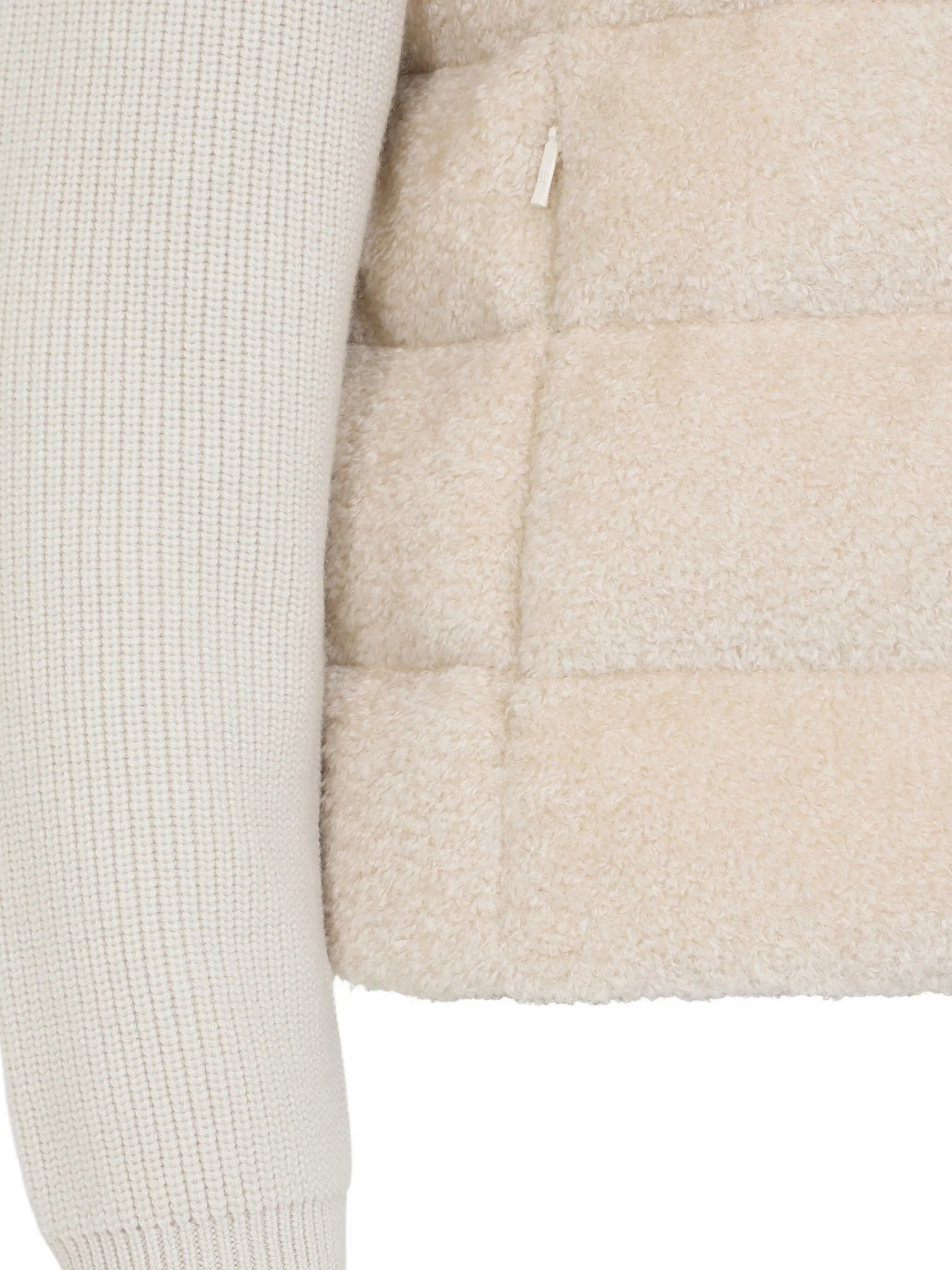 padded teddy wool zip-up cardigan