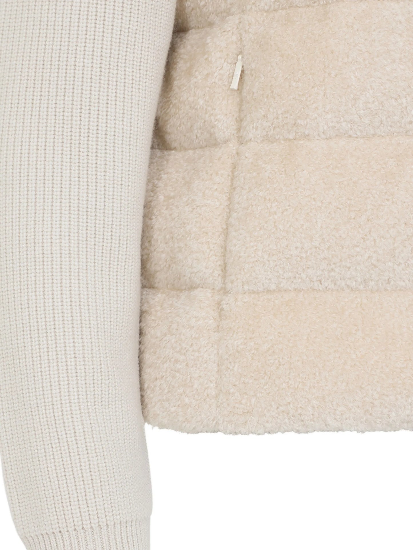 quilted ribbed-knit cardigan