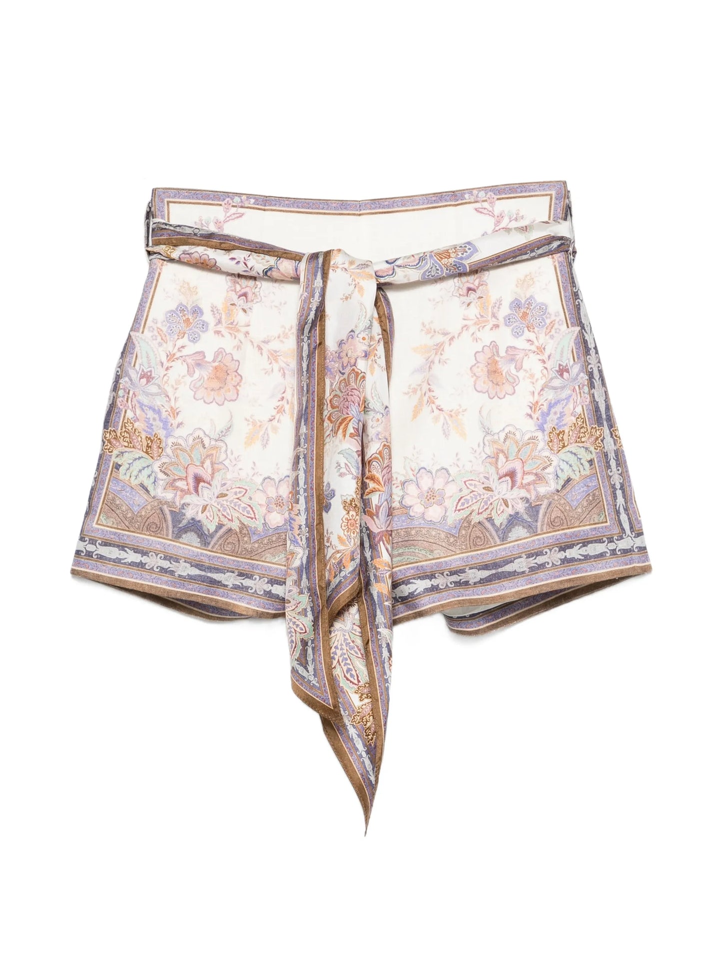 Luna scarf tie printed shorts