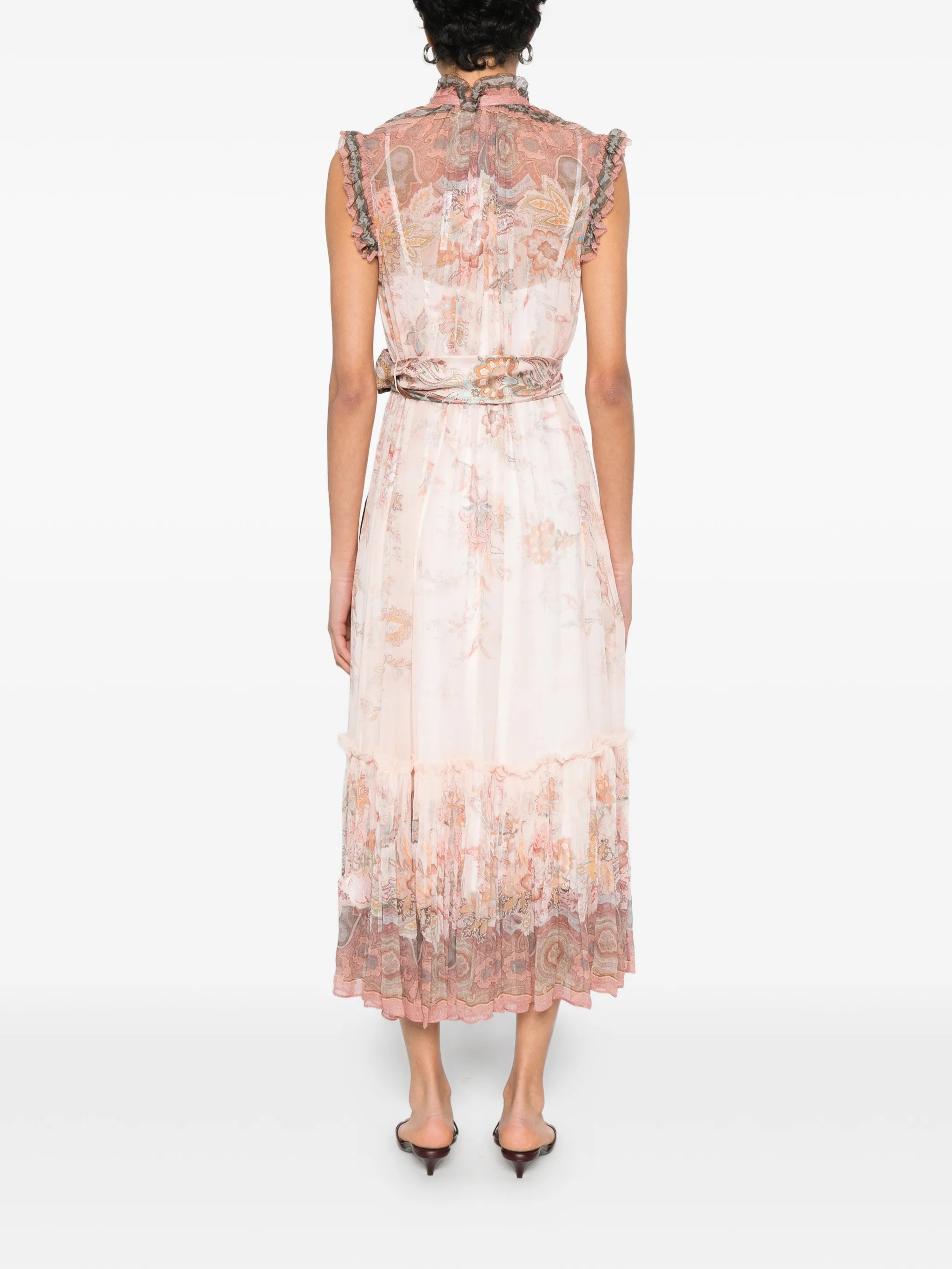 Alchemy ruffled paisley midi dress
