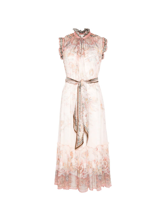 Alchemy ruffled paisley midi dress