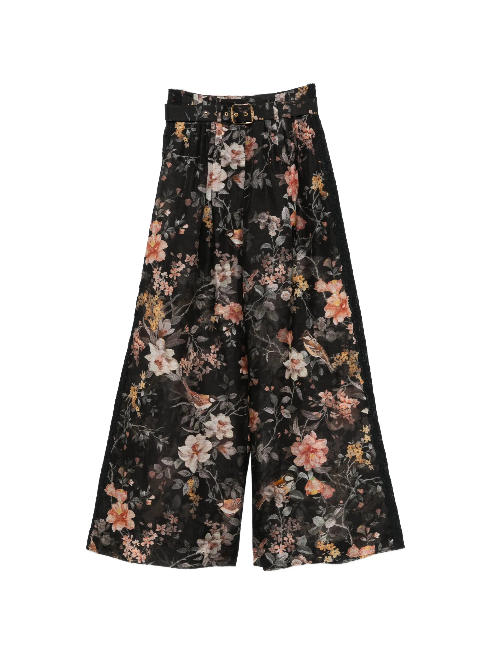 Carousel floral-print wide-leg trousers