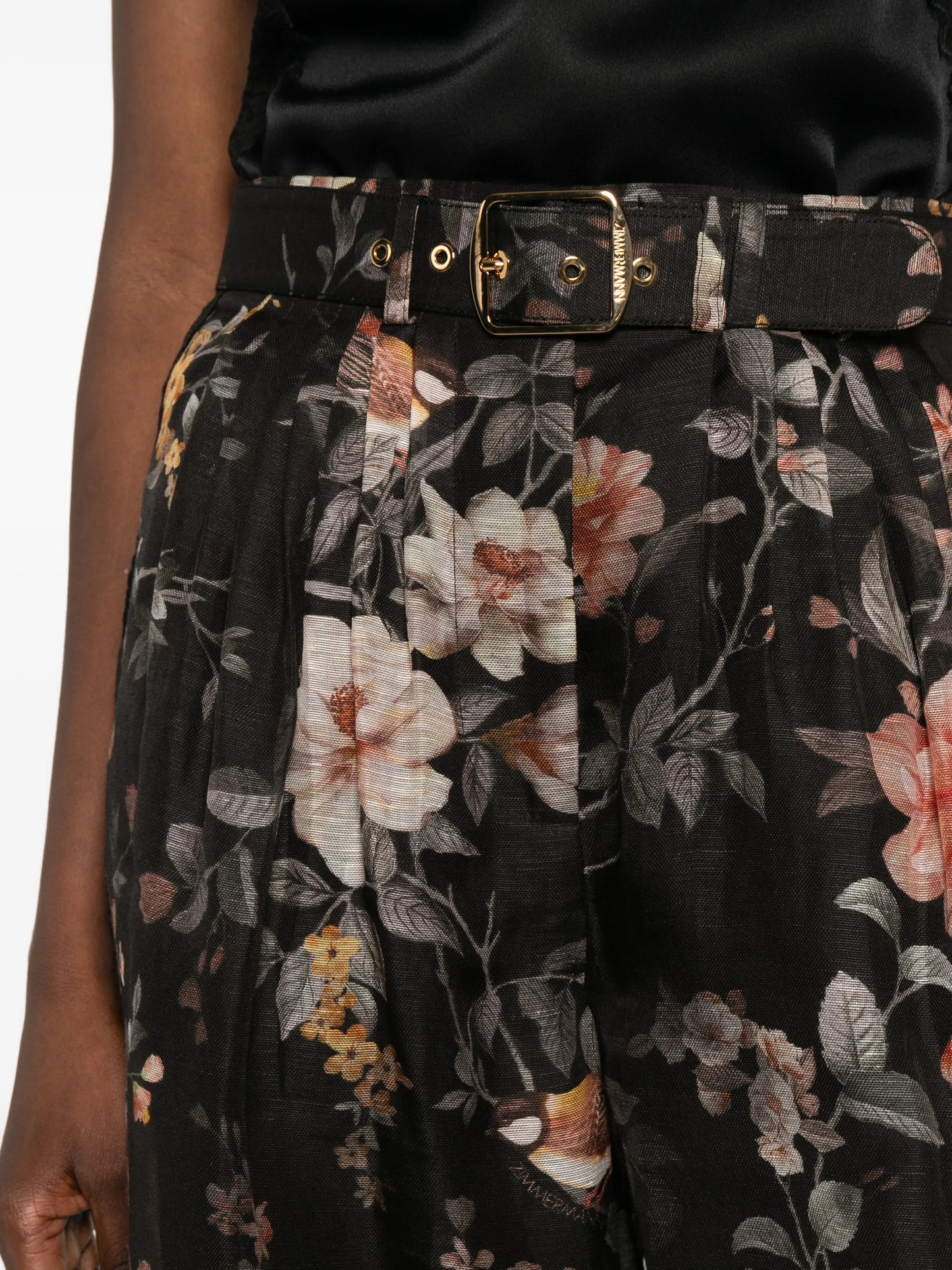 Carousel floral-print wide-leg trousers