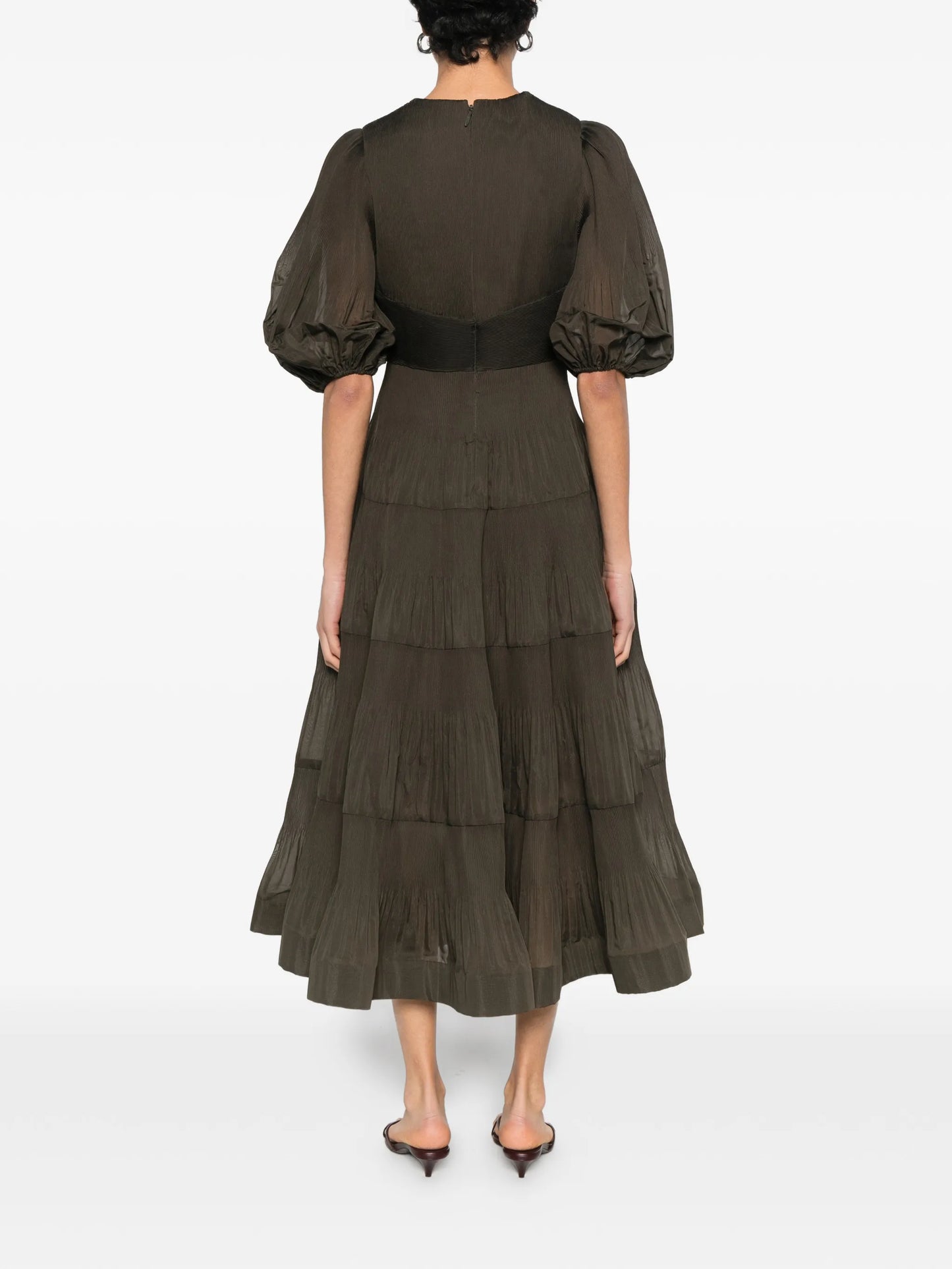 pleated midi dress