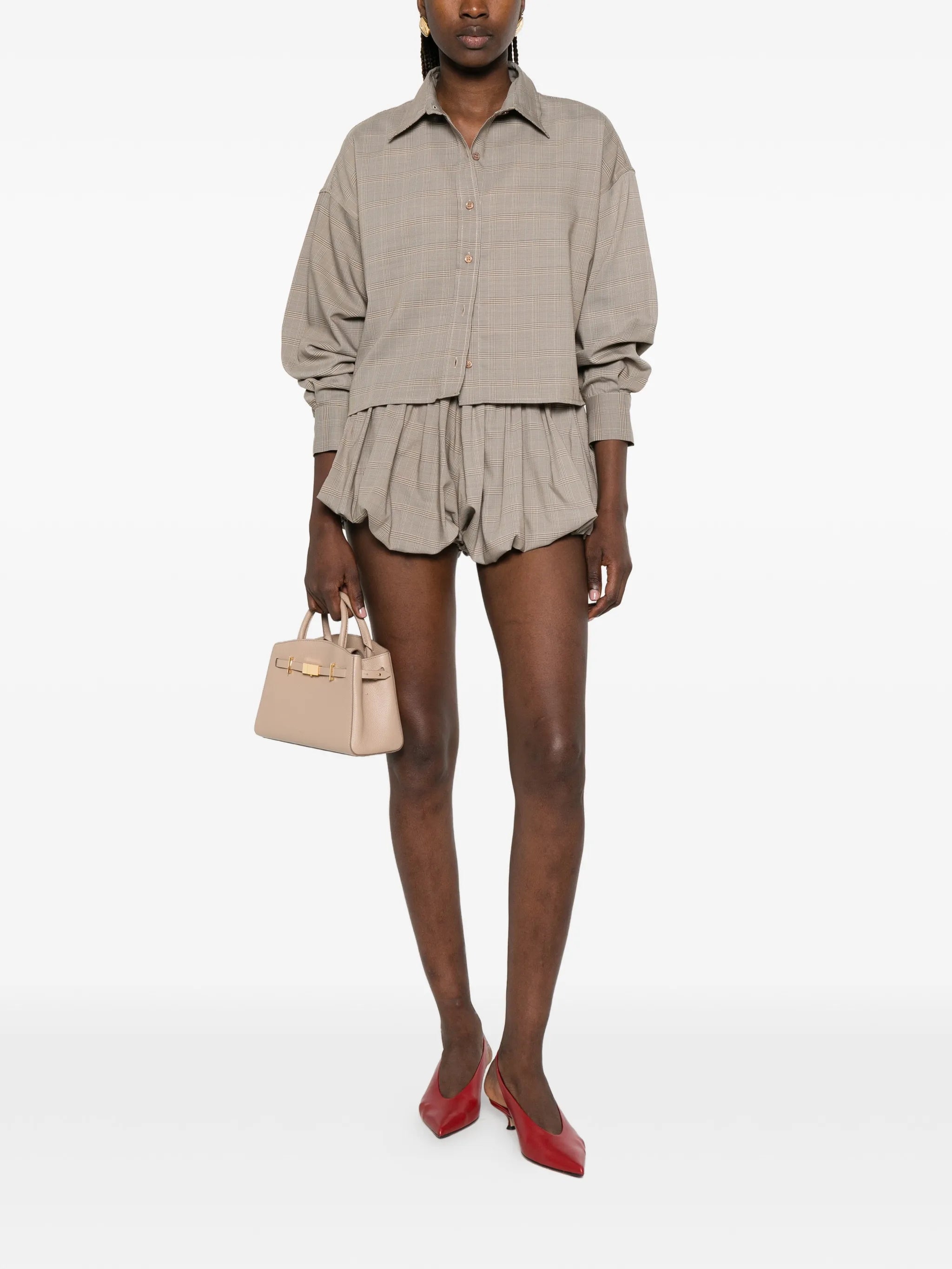 Alina bubble-hem shorts