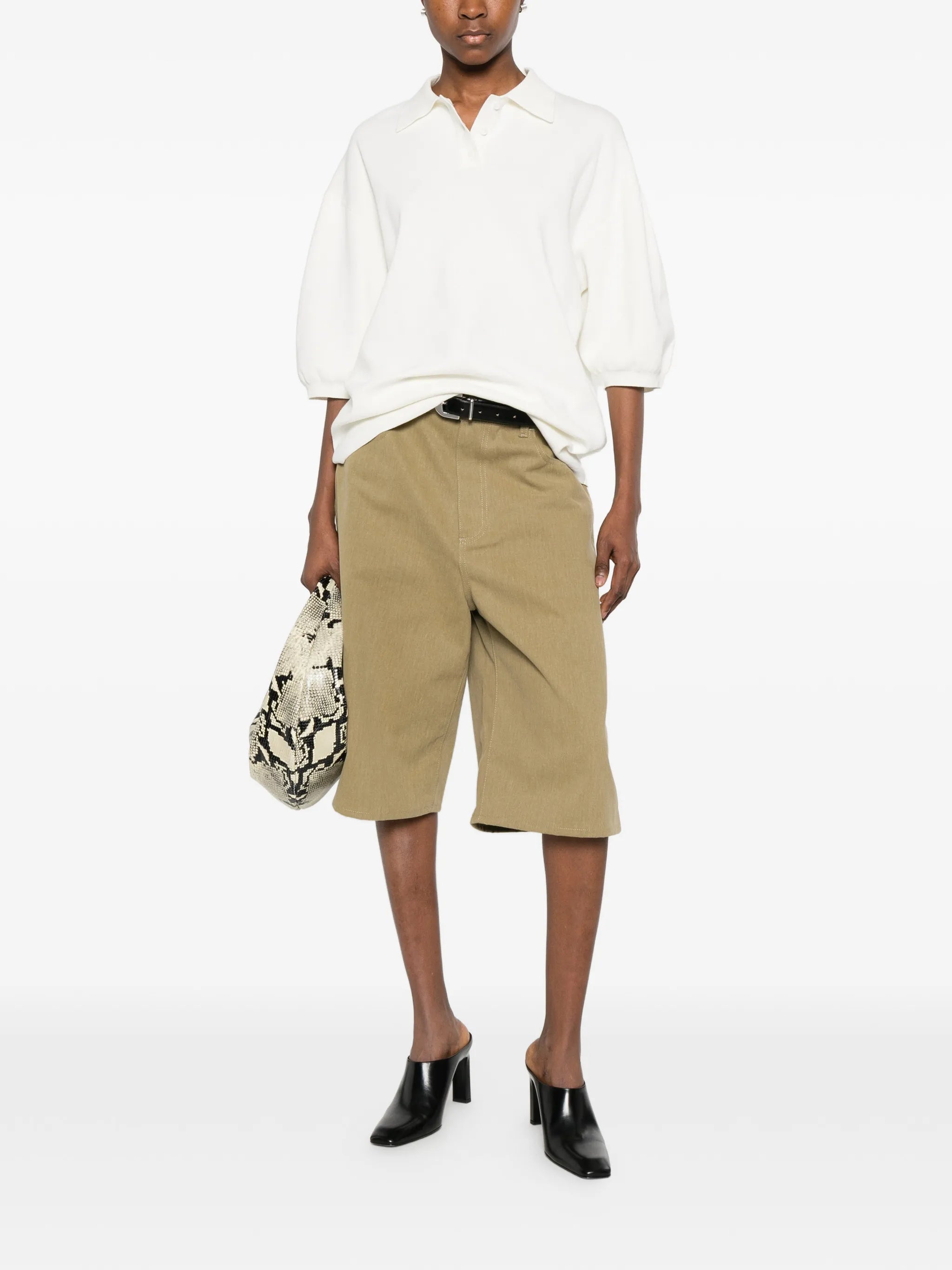 Nola short-sleeve knit polo top