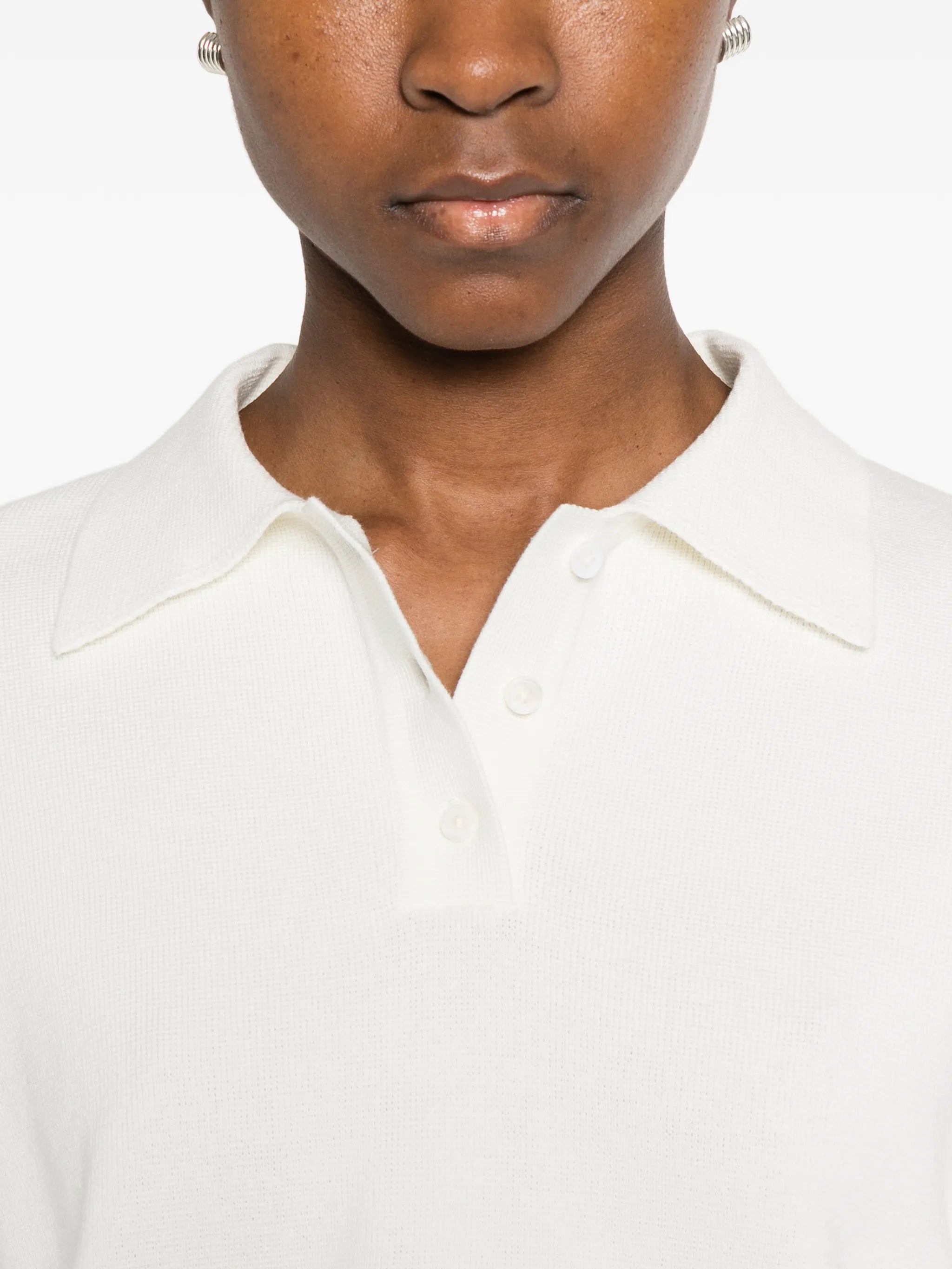 Nola short-sleeve knit polo top