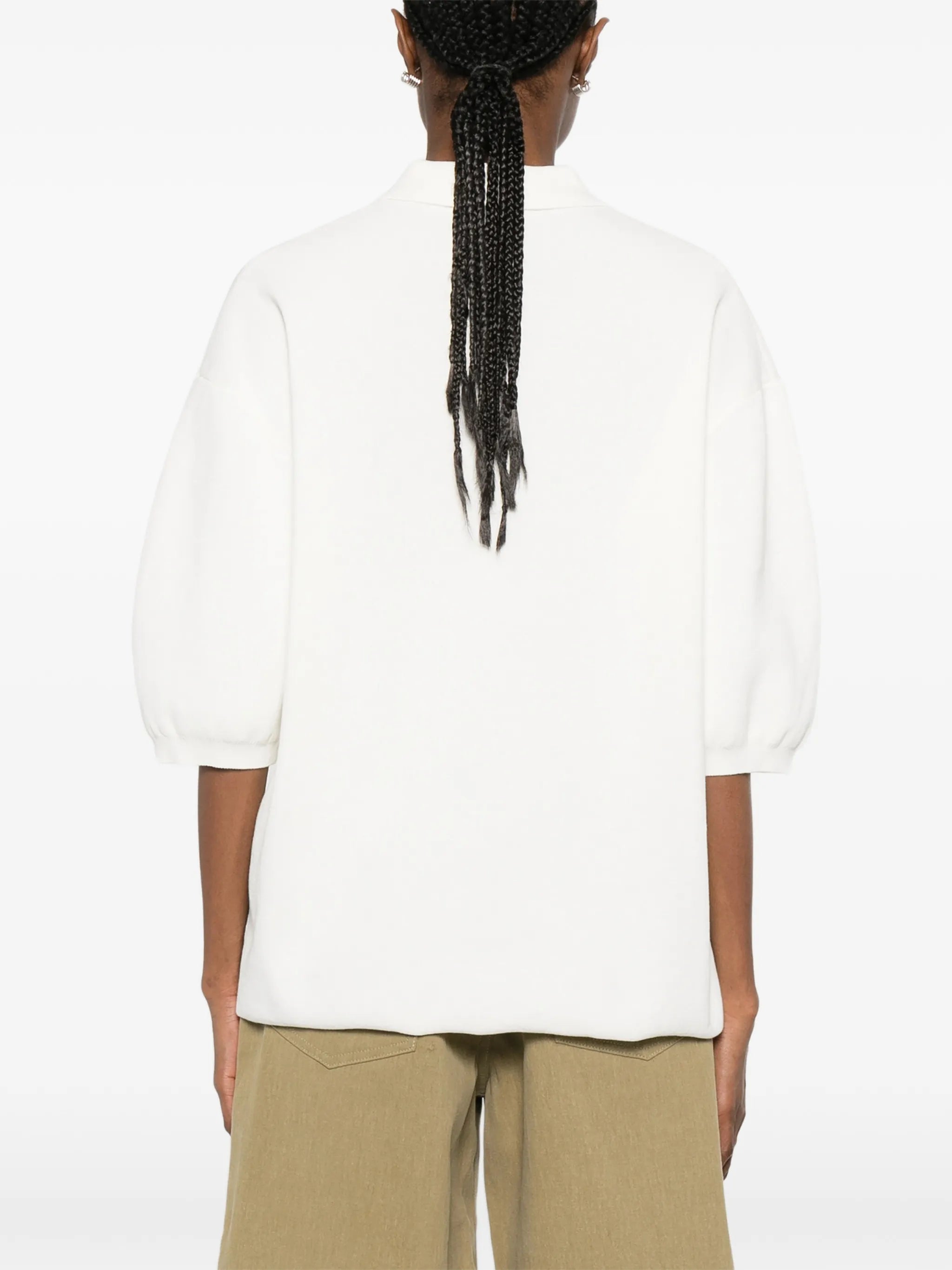 Nola short-sleeve knit polo top