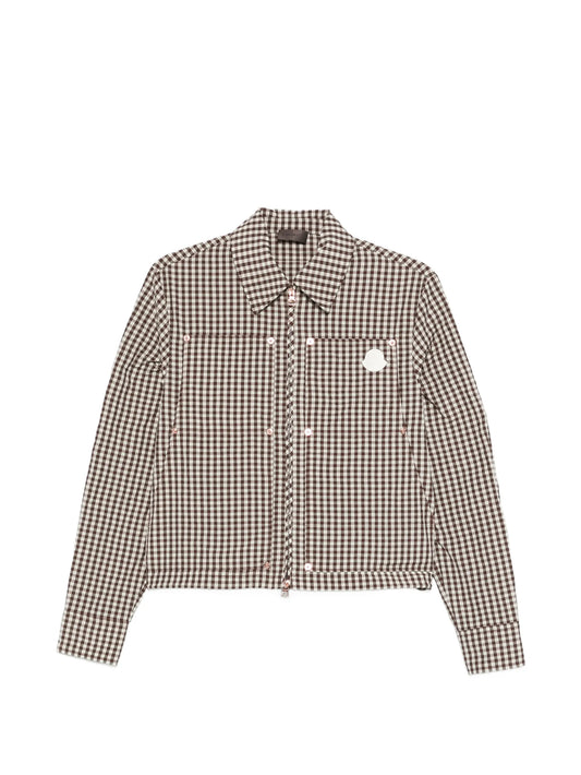 gingham logo-patch jacket