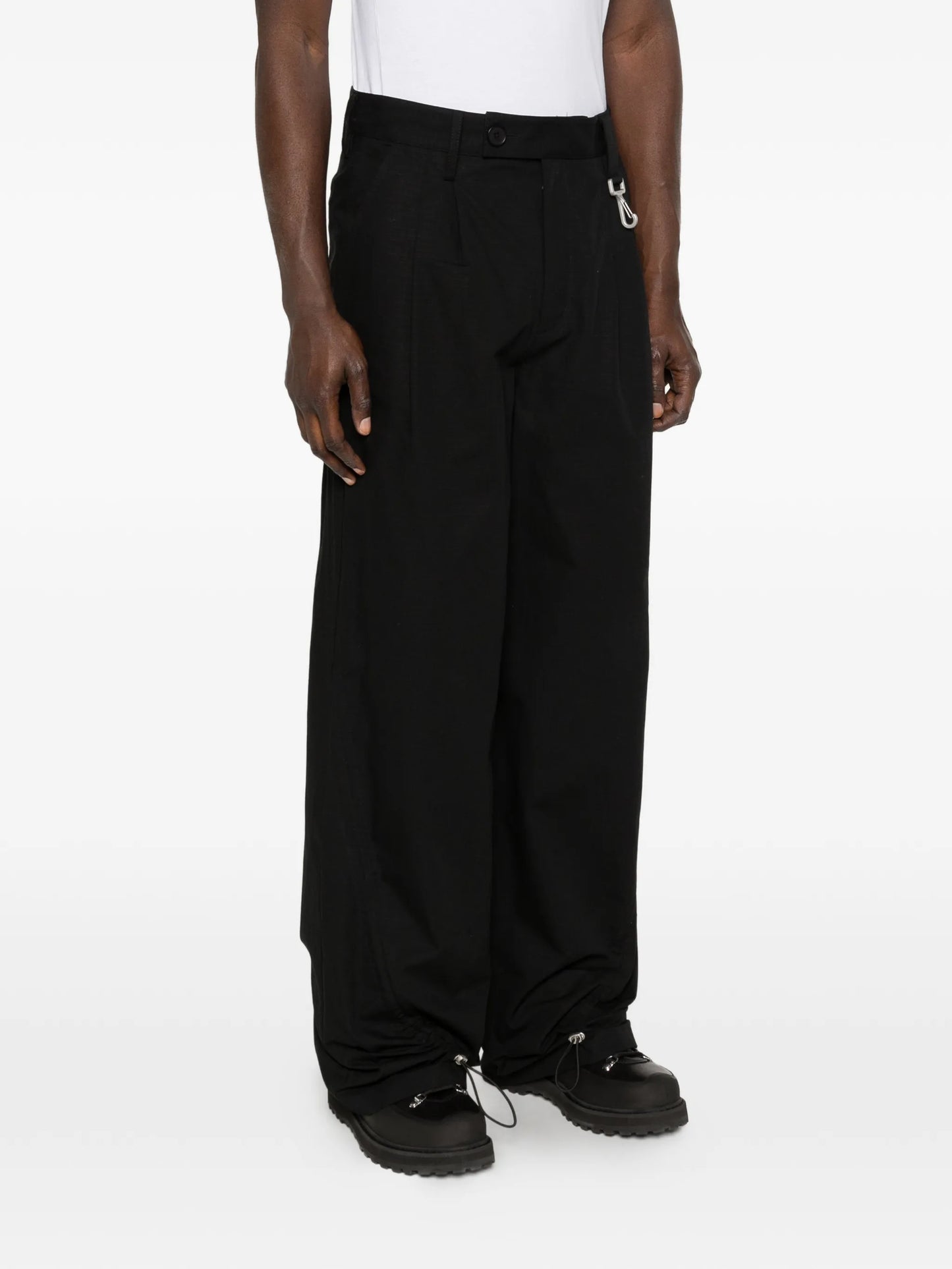 pleated ripstop trousers