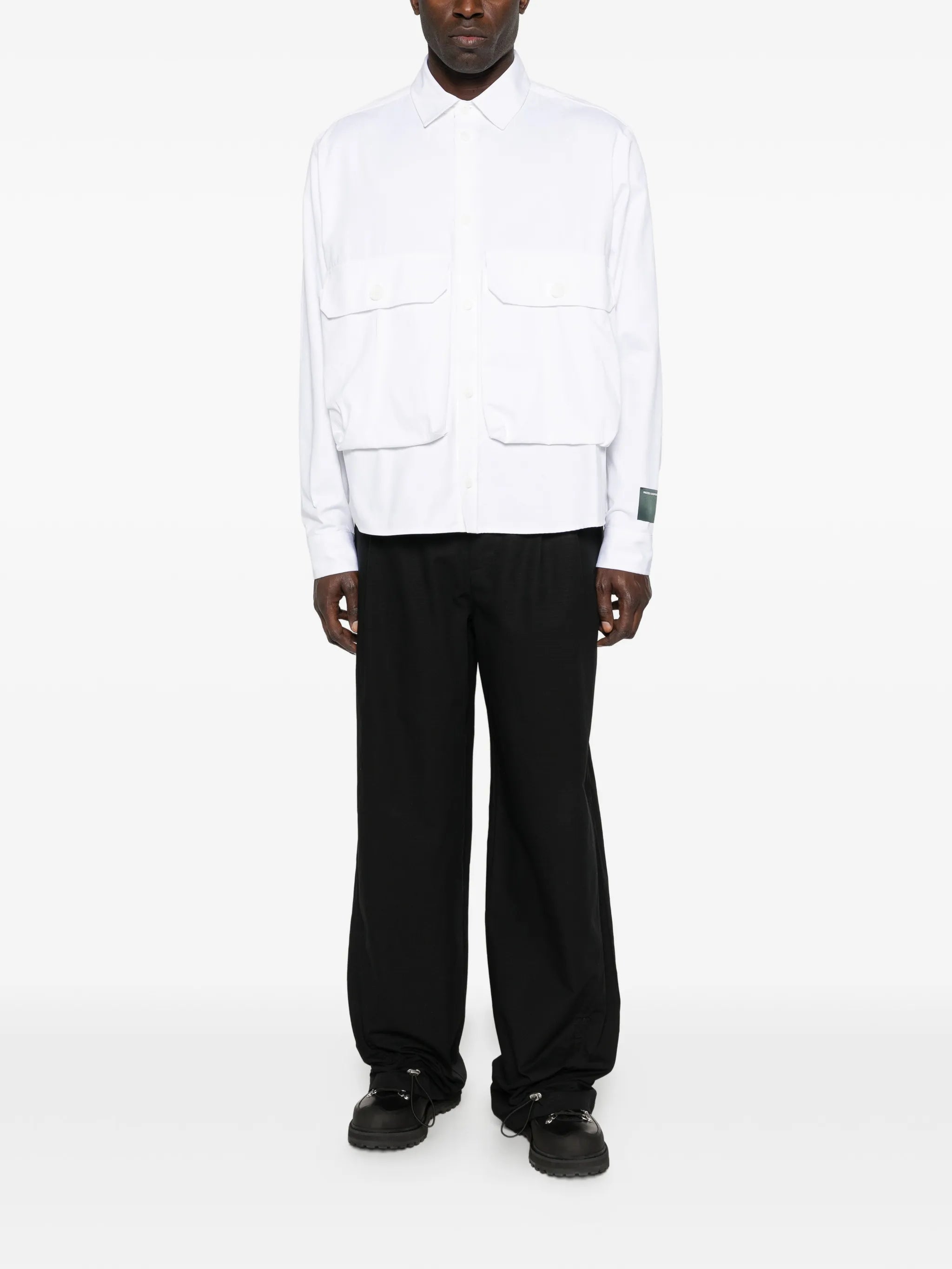 pleated ripstop trousers