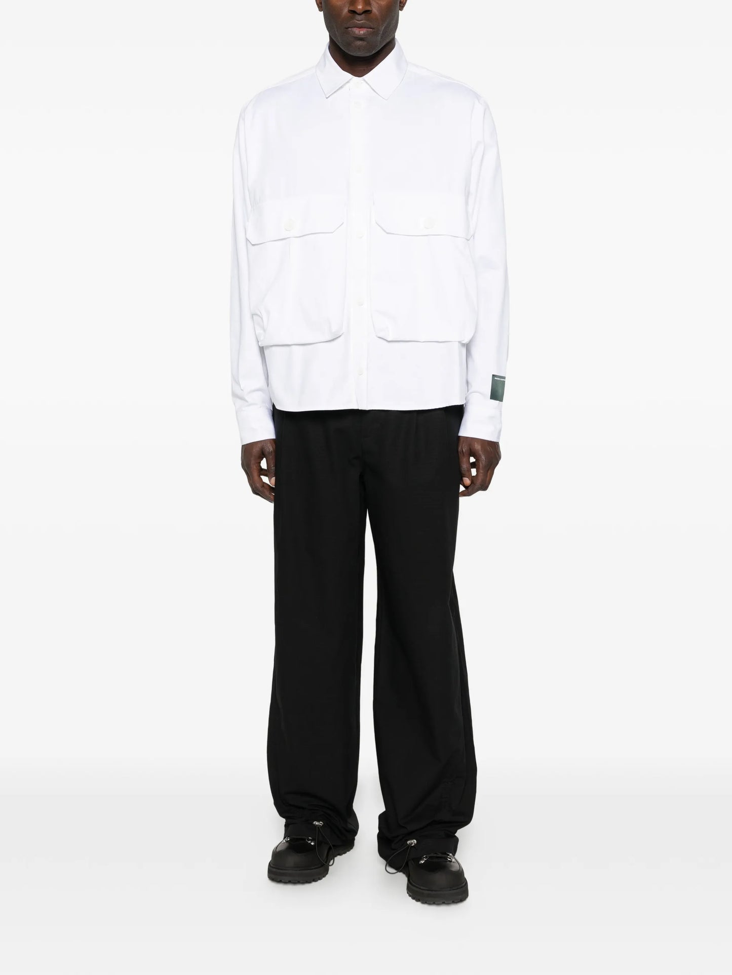 pleated ripstop trousers