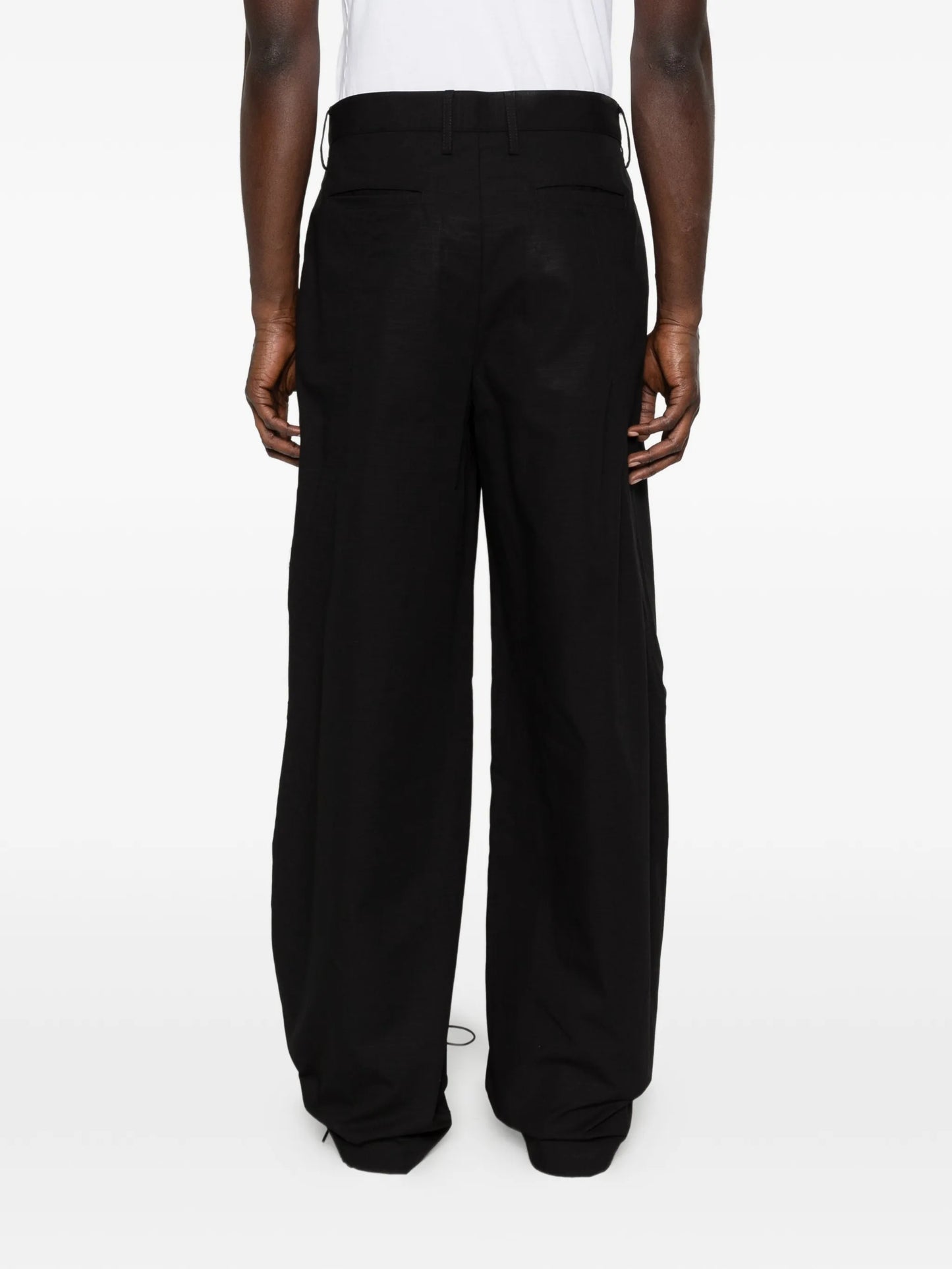 pleated ripstop trousers