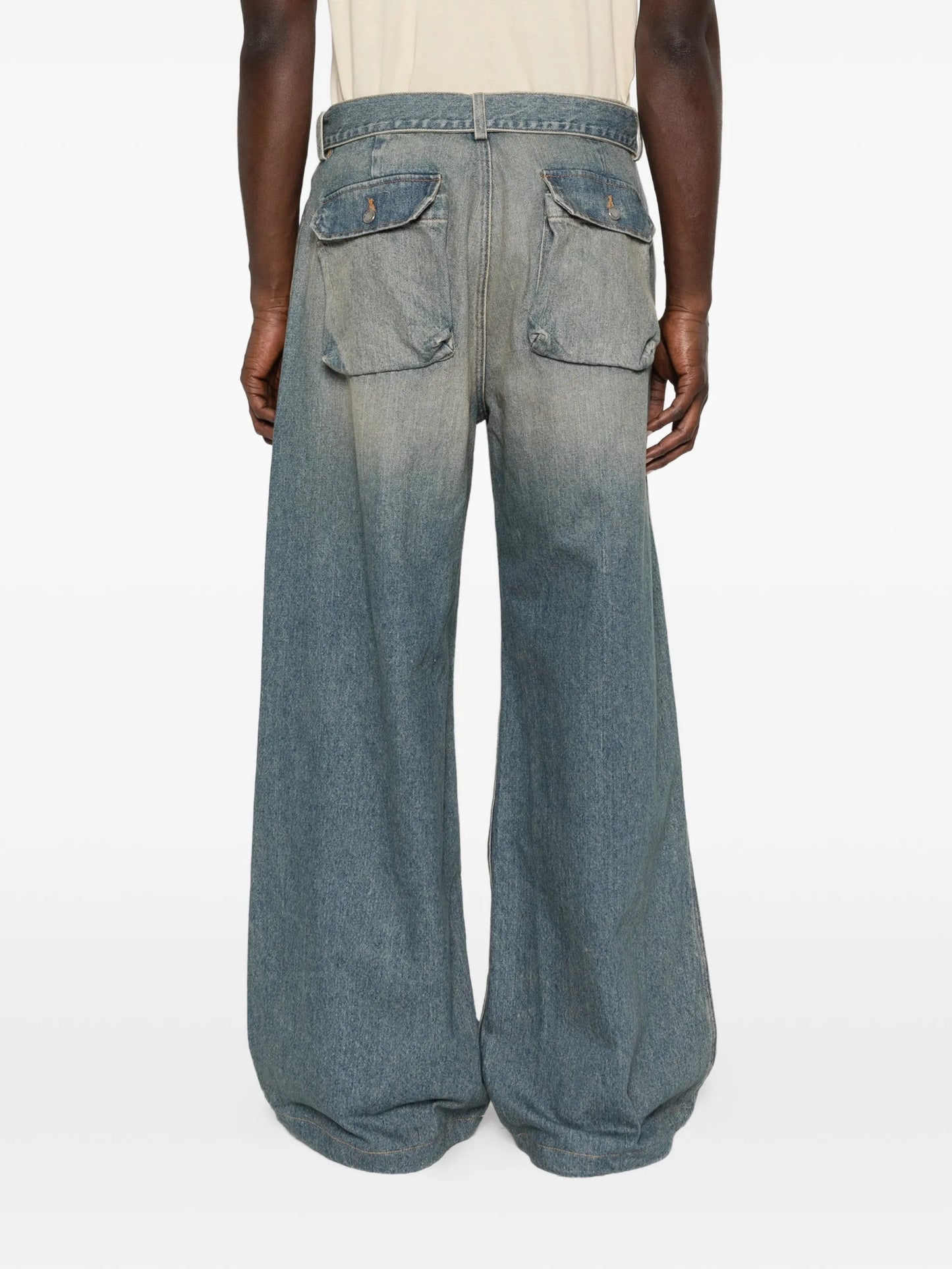 patch-pocket belted trousers
