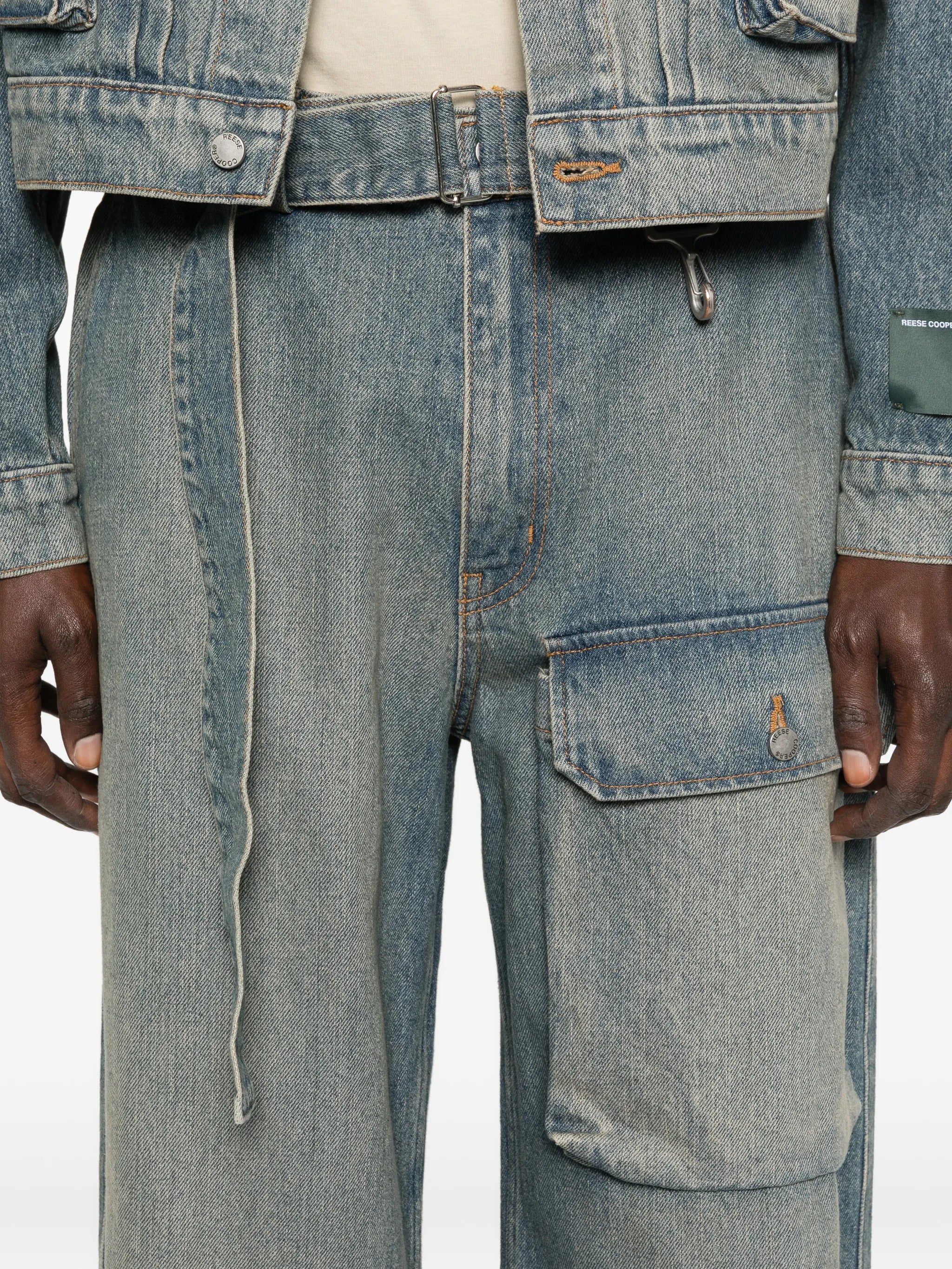 patch-pocket belted trousers