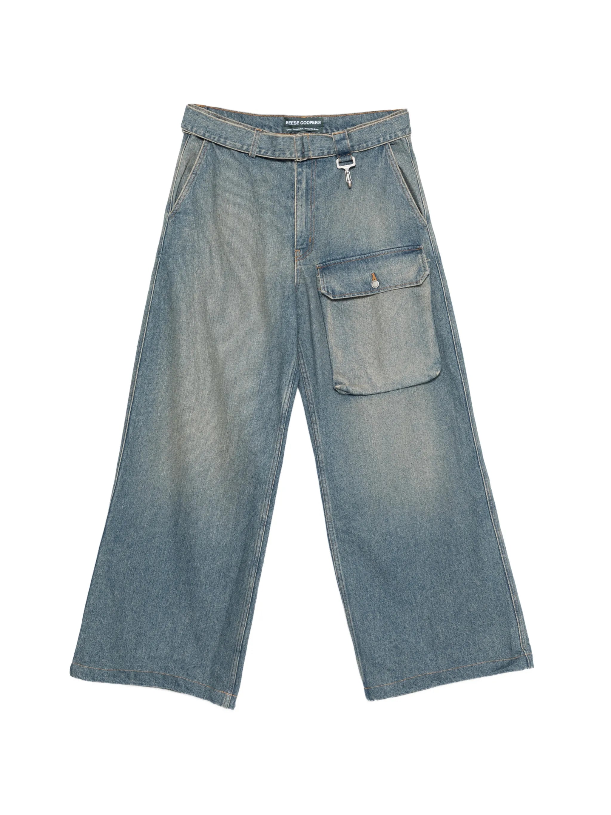 patch-pocket belted trousers