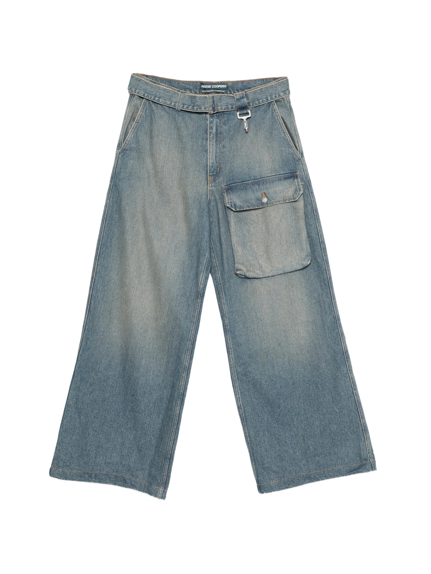 patch-pocket belted trousers