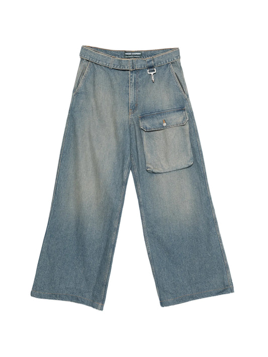 patch-pocket belted trousers