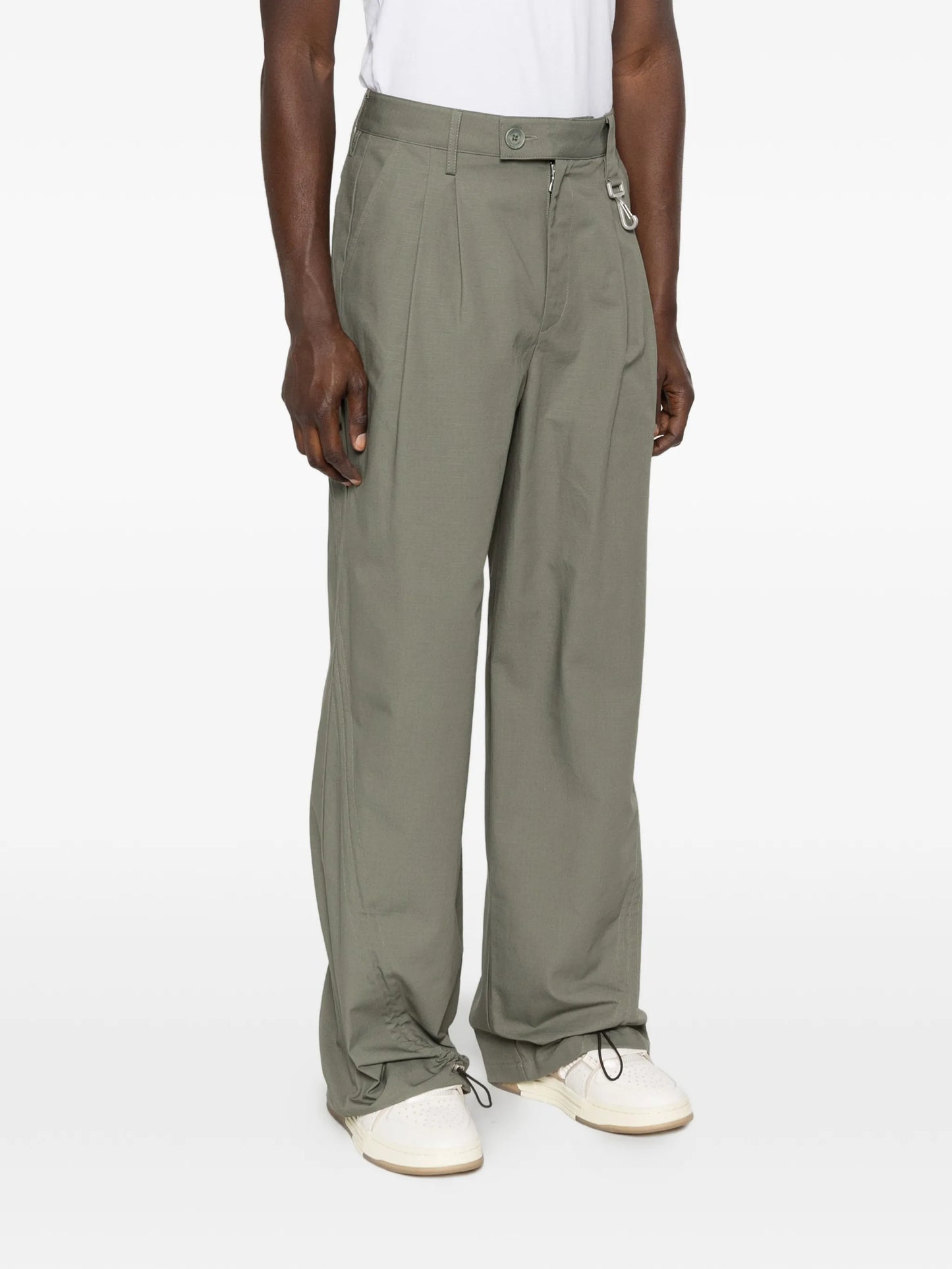 ripstop pleated trousers