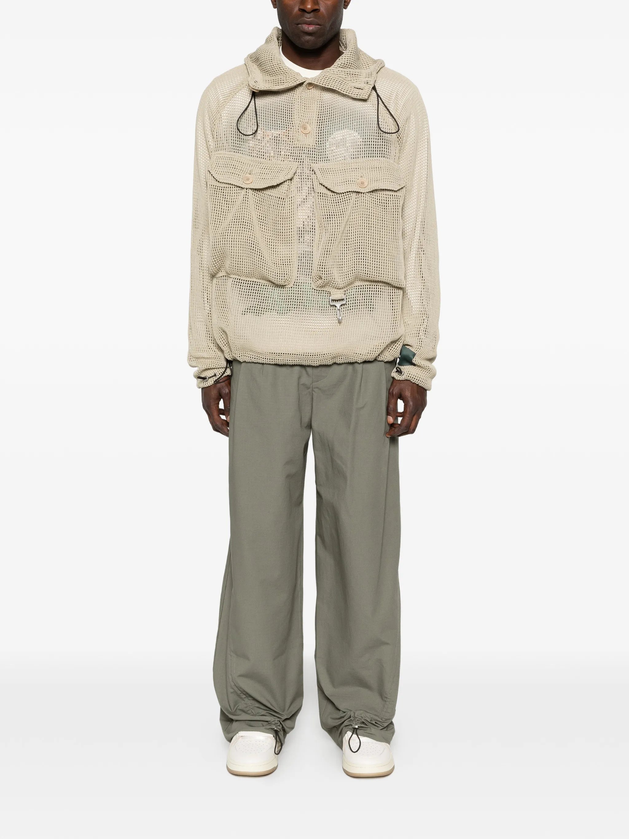 ripstop pleated trousers