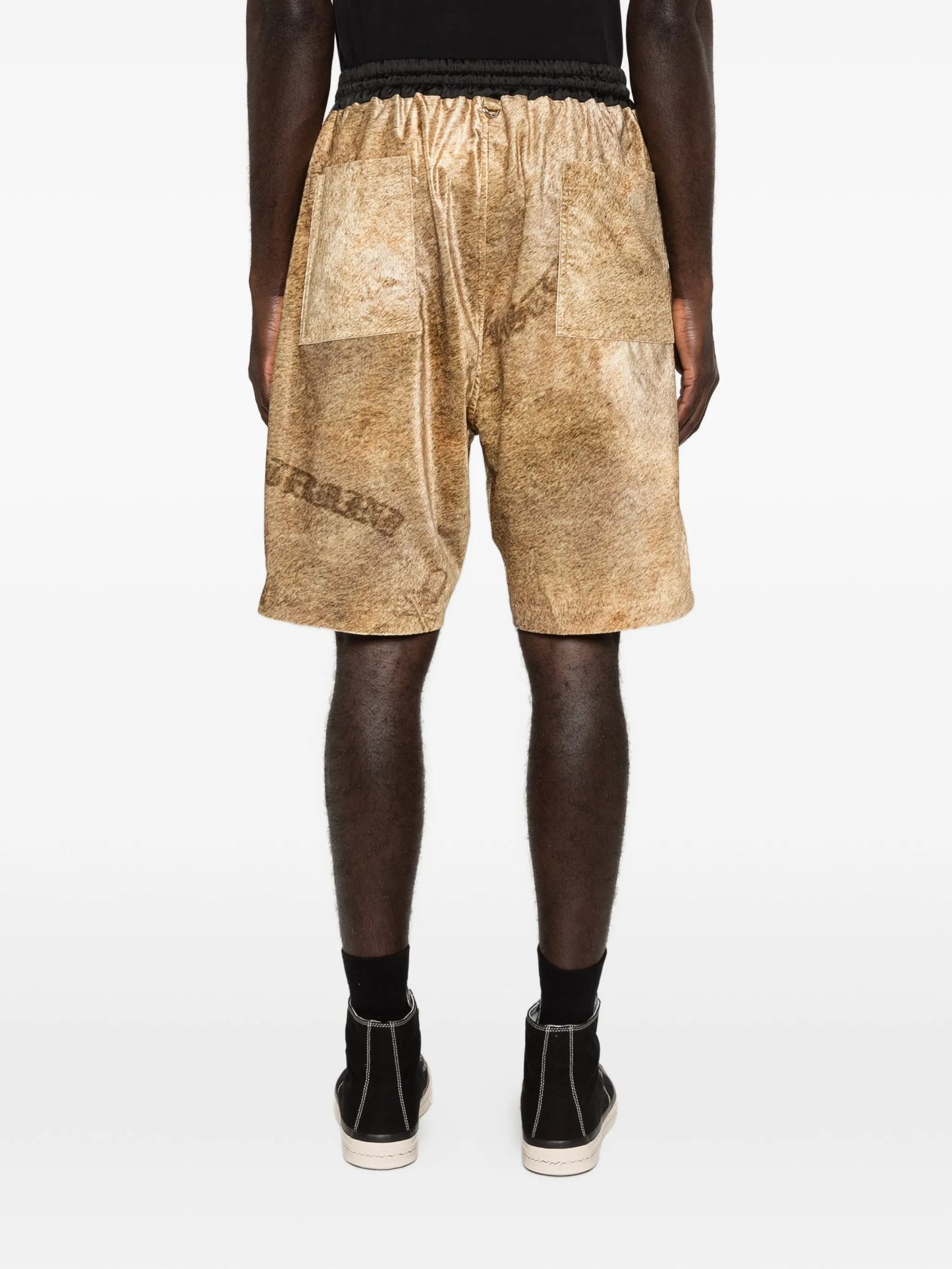 lion-print drawstring shorts