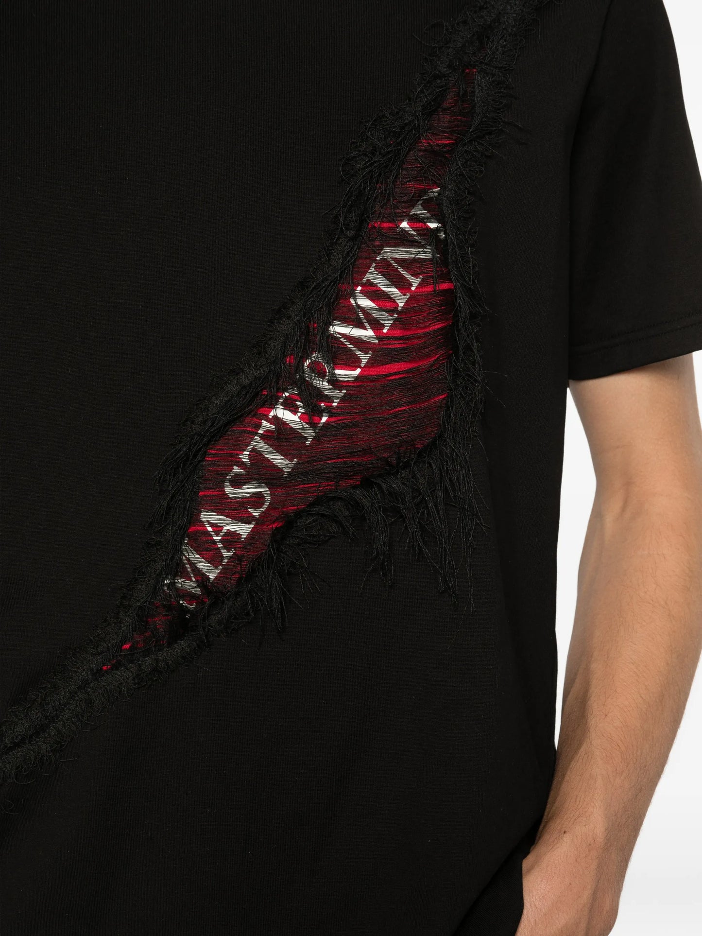 ripped logo T-shirt
