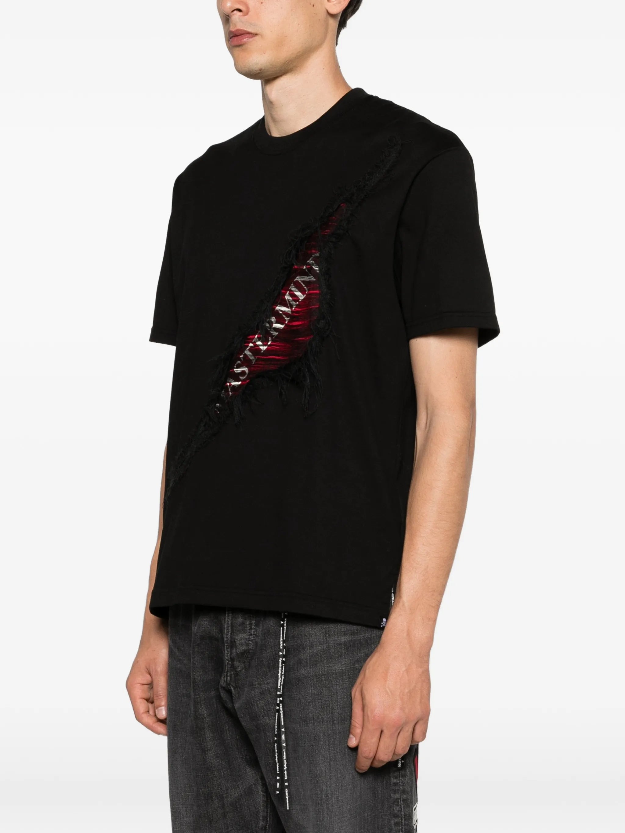 ripped logo T-shirt