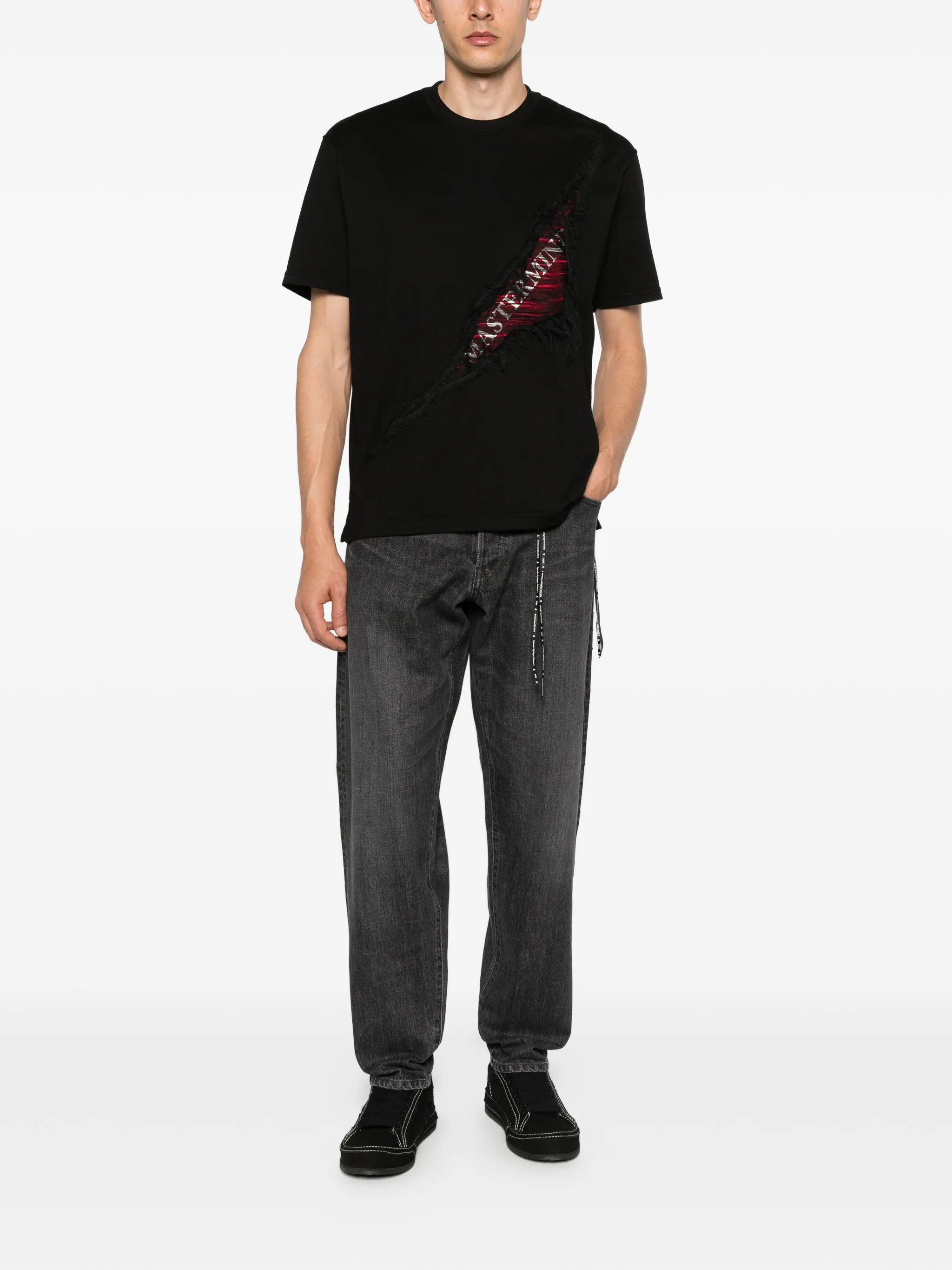ripped logo T-shirt