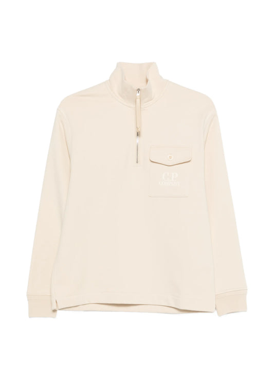 Diagonal Raised quarter-zip logo-detail sweatshirt