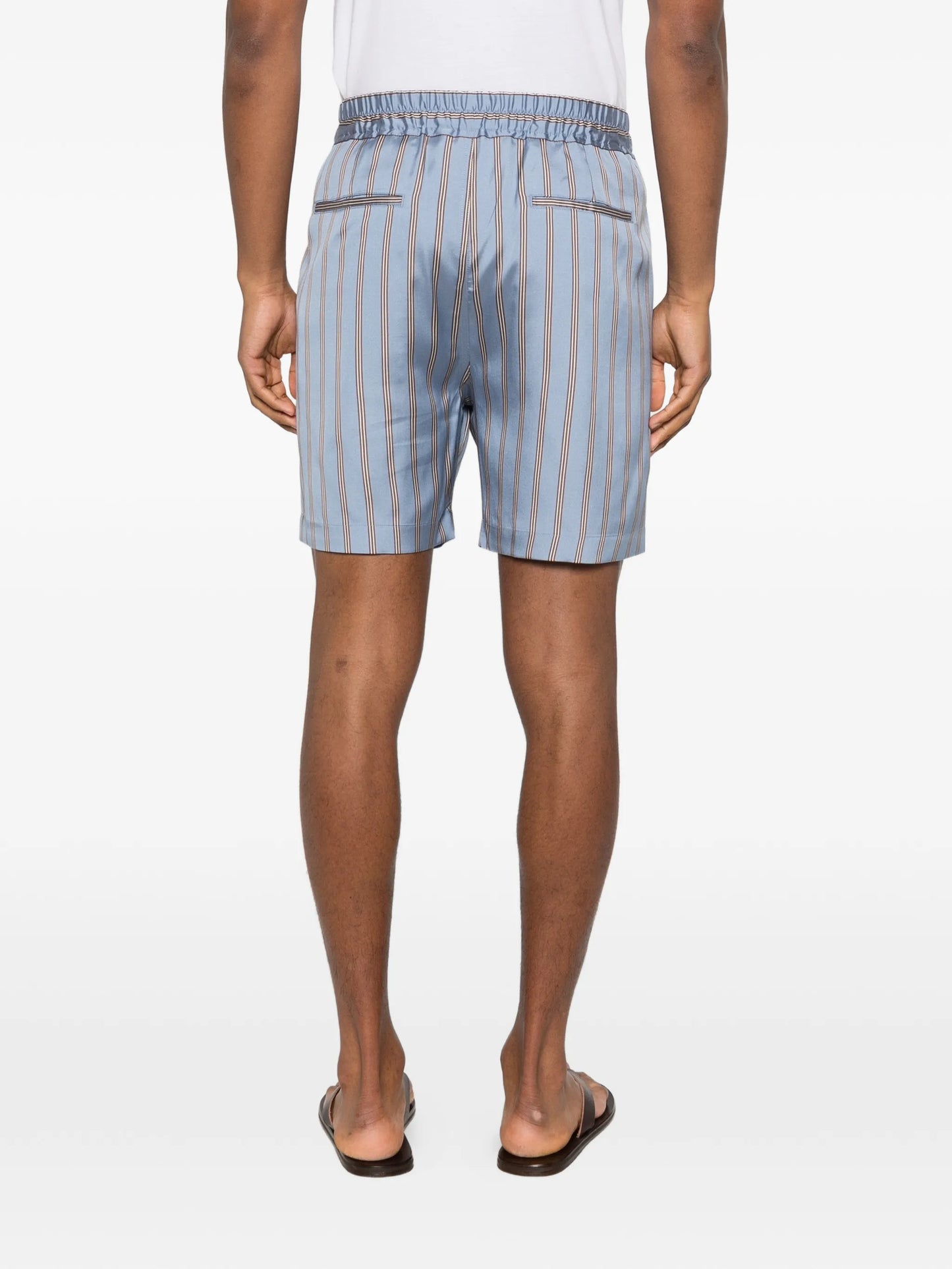 striped-pattern shorts