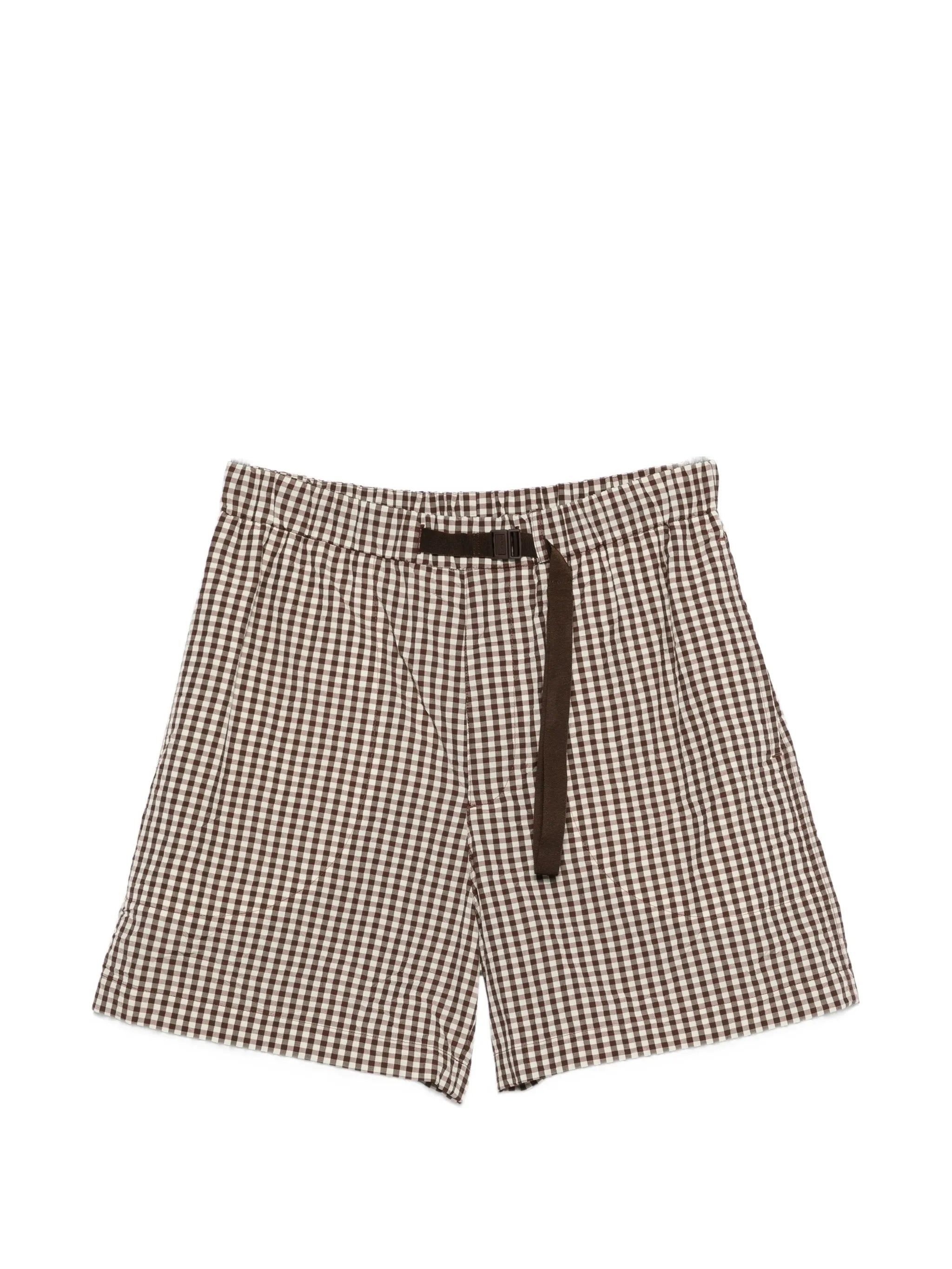 checked belt shorts