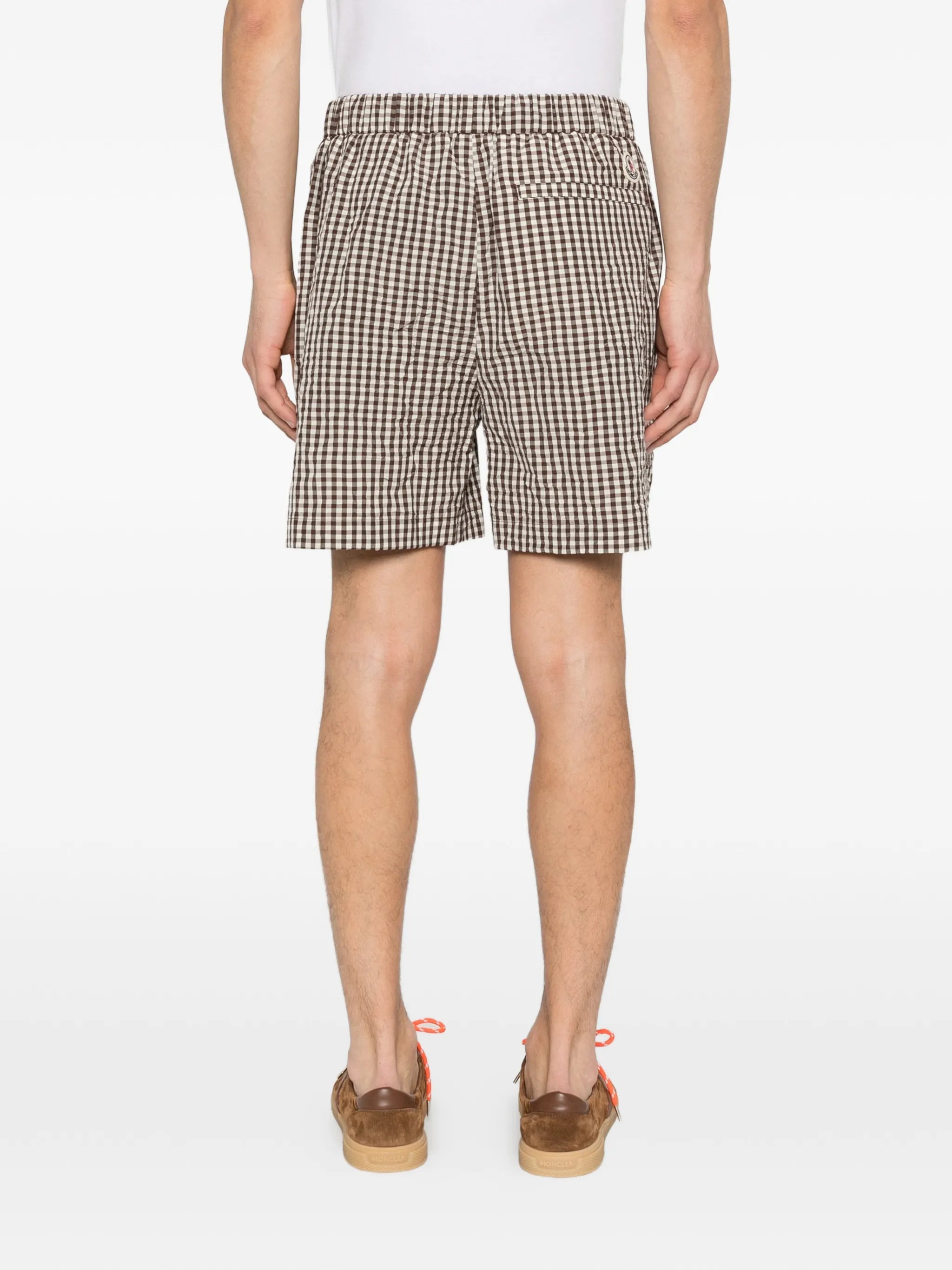 checked belt shorts