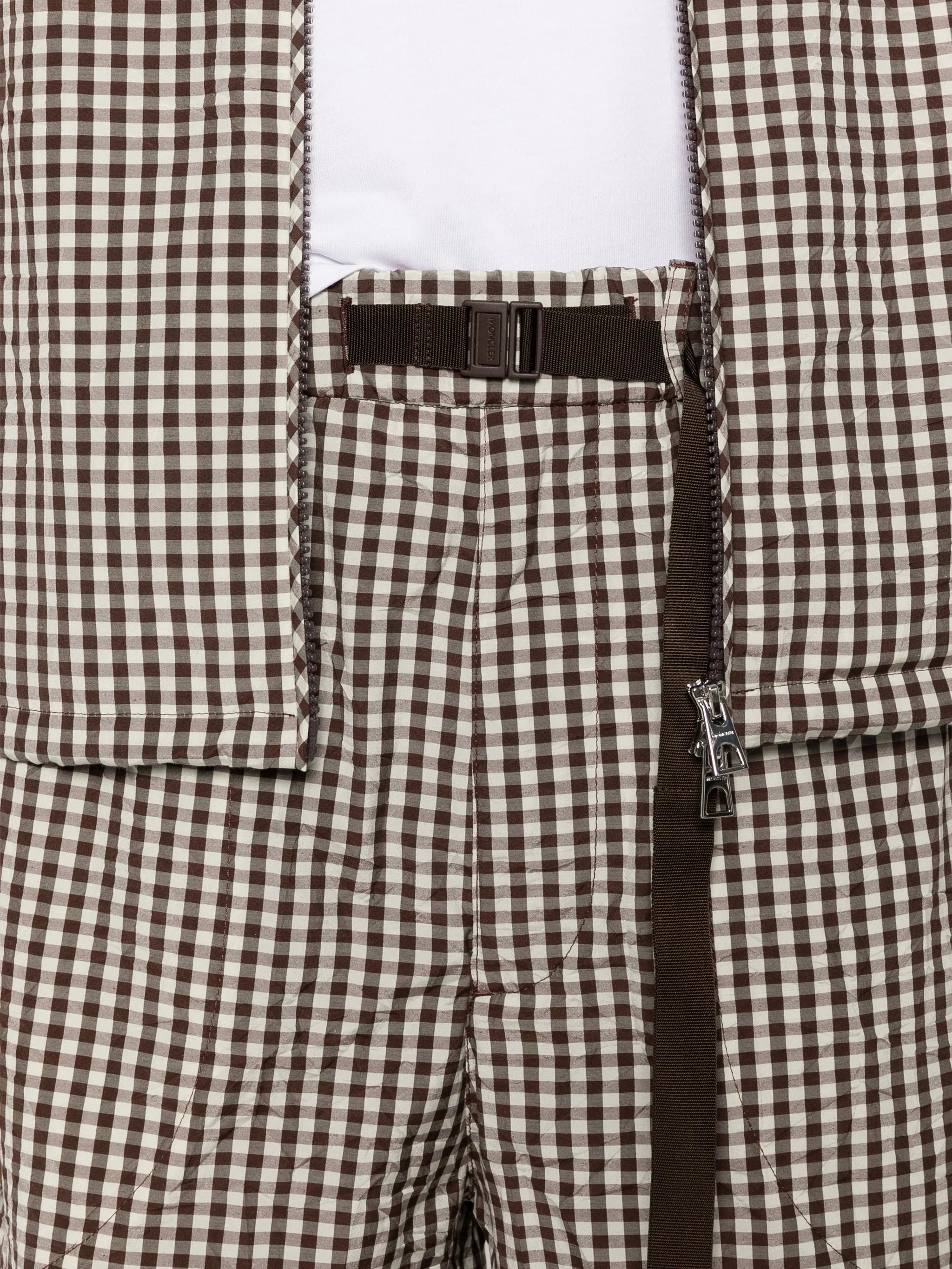 checked belt shorts