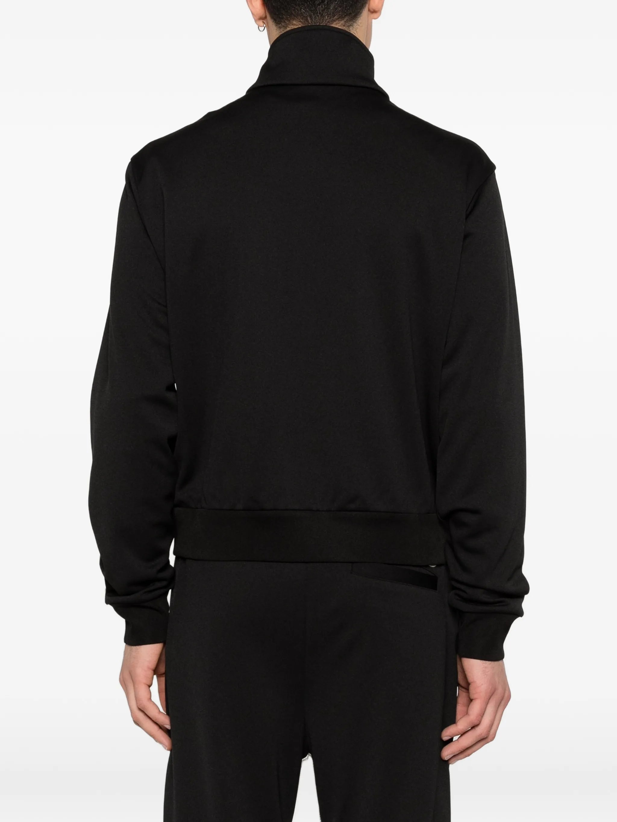 topstitched turtleneck zip-up sweatshirt