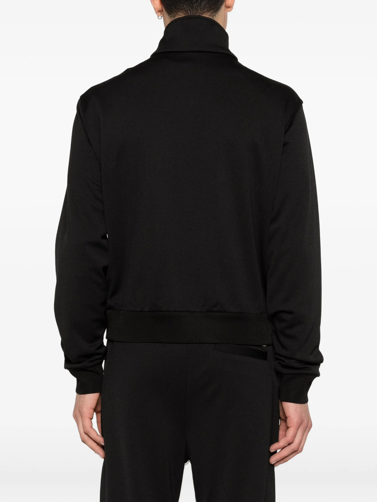 topstitched turtleneck zip-up sweatshirt