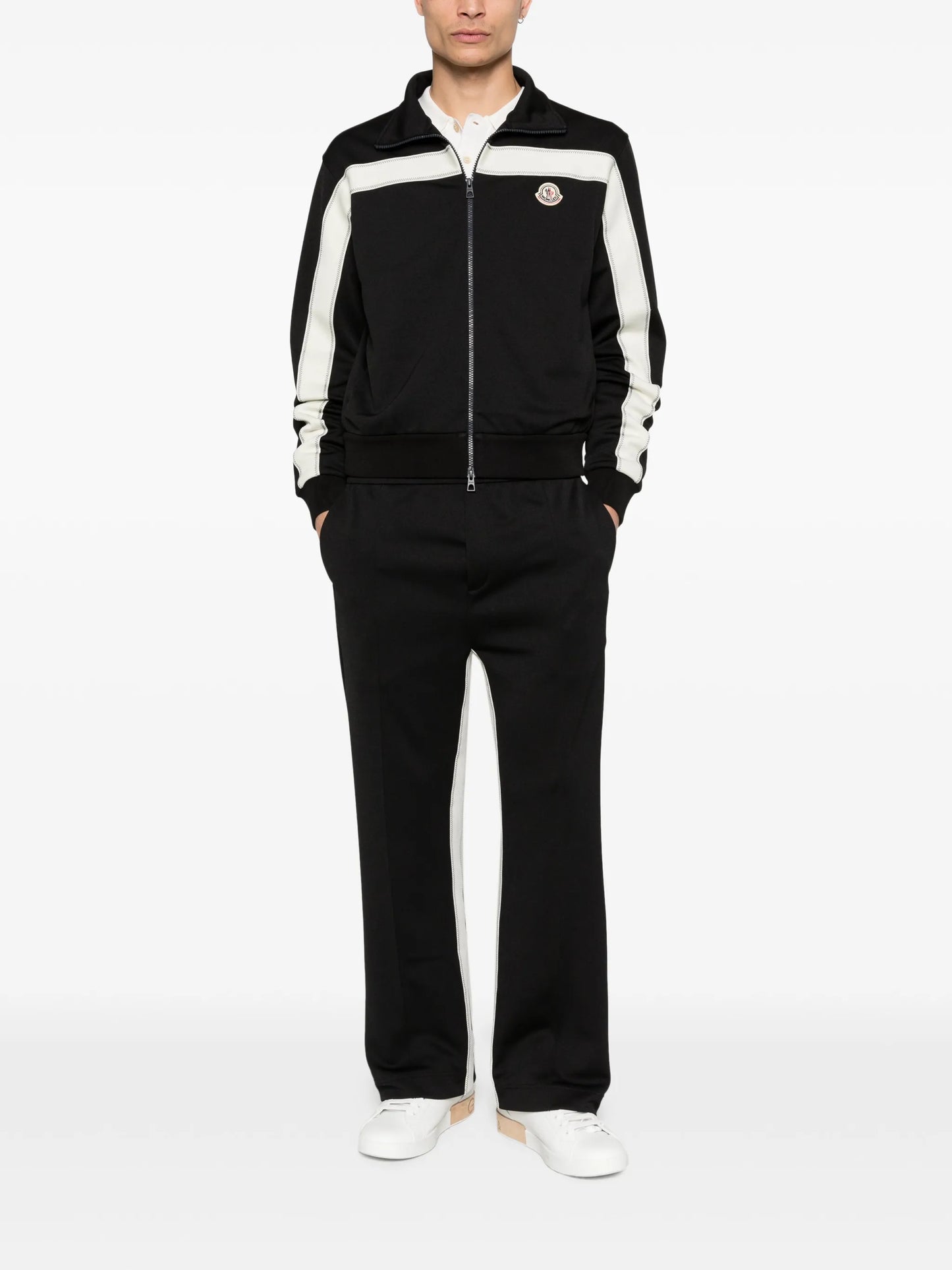 contrast panel track jacket