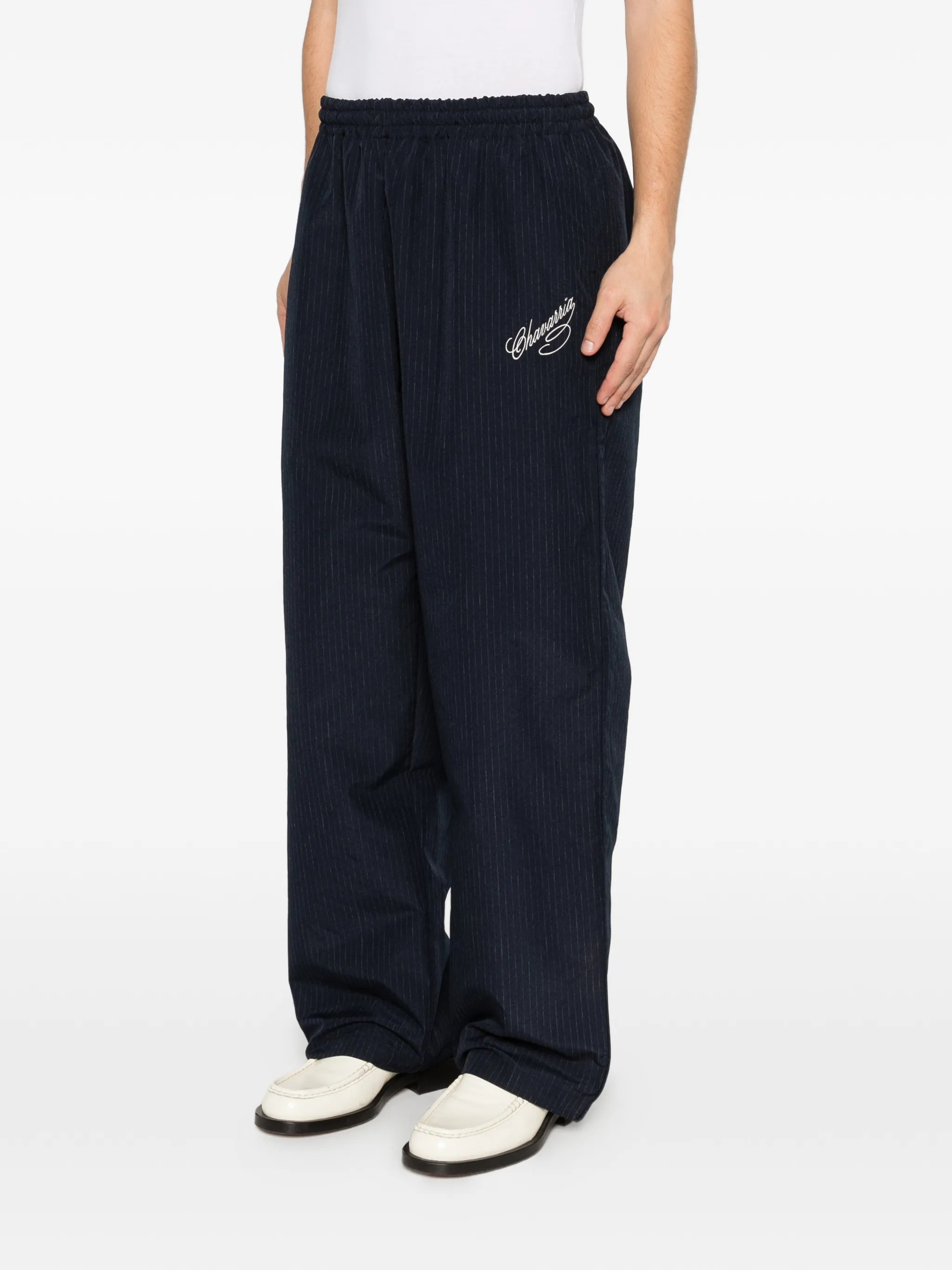 striped-pattern trousers